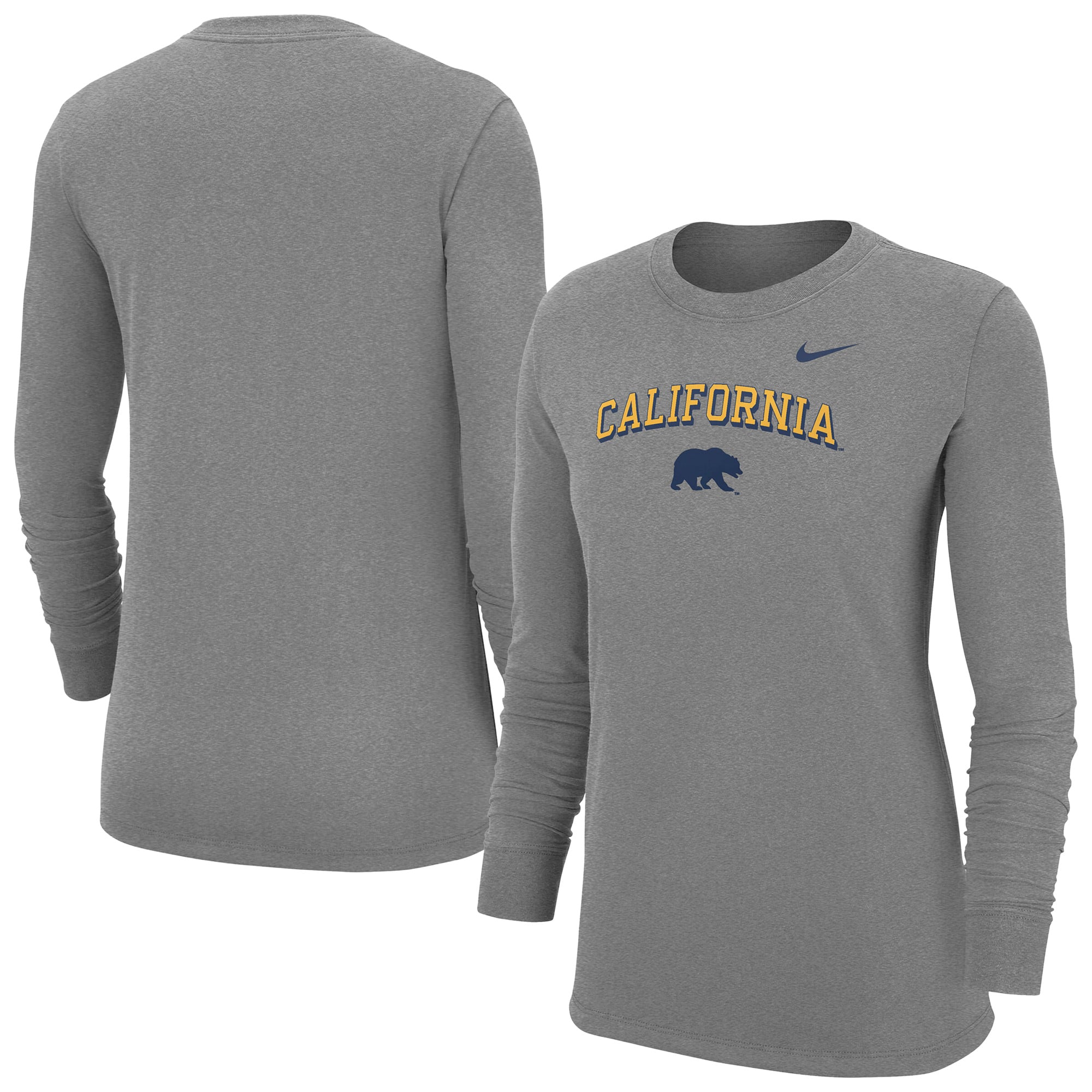 T-shirt à manches longues Nike Cal Bears Core gris chiné pour femme