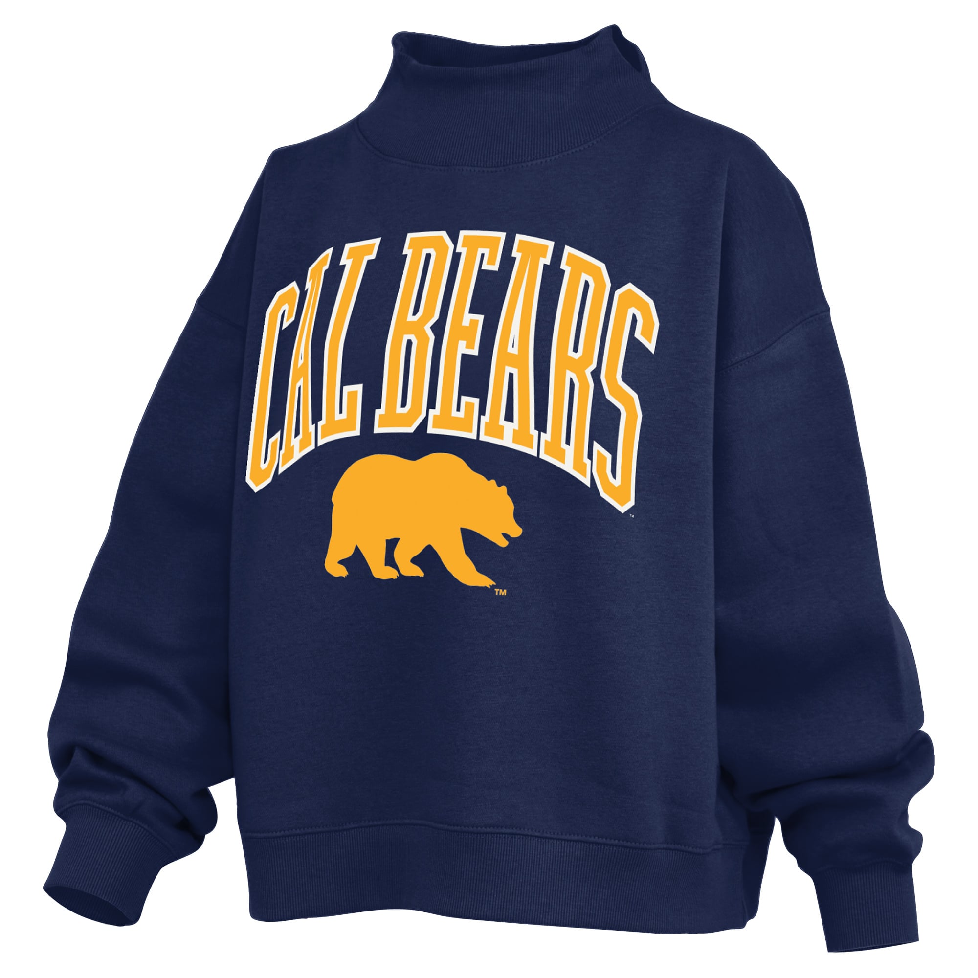 Sweat-shirt à col montant oversize en polaire avec slogan des Cal Bears, bleu marine, pour femme, de la marque Pressbox.