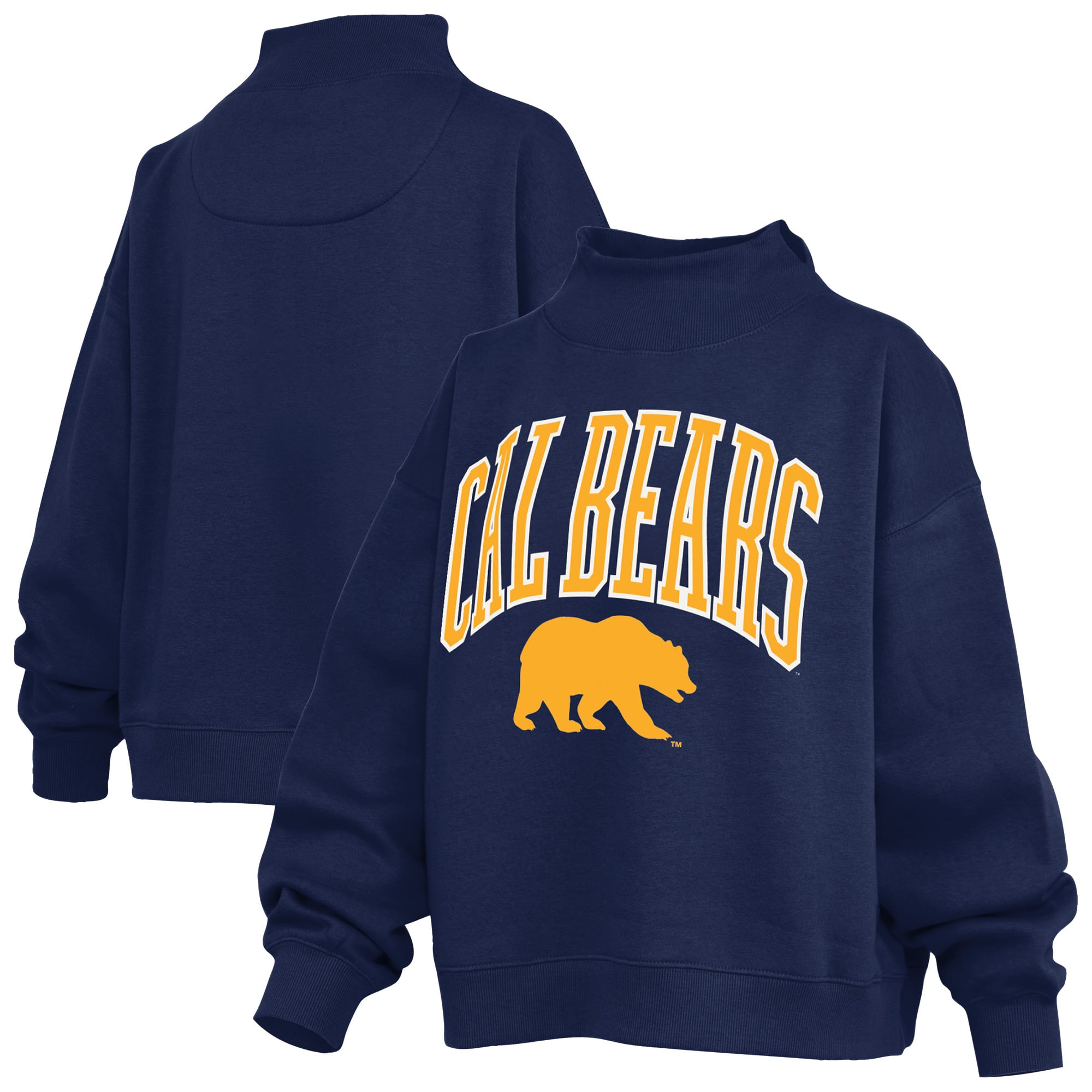 Sweat-shirt à col montant oversize en polaire avec slogan des Cal Bears, bleu marine, pour femme, de la marque Pressbox.
