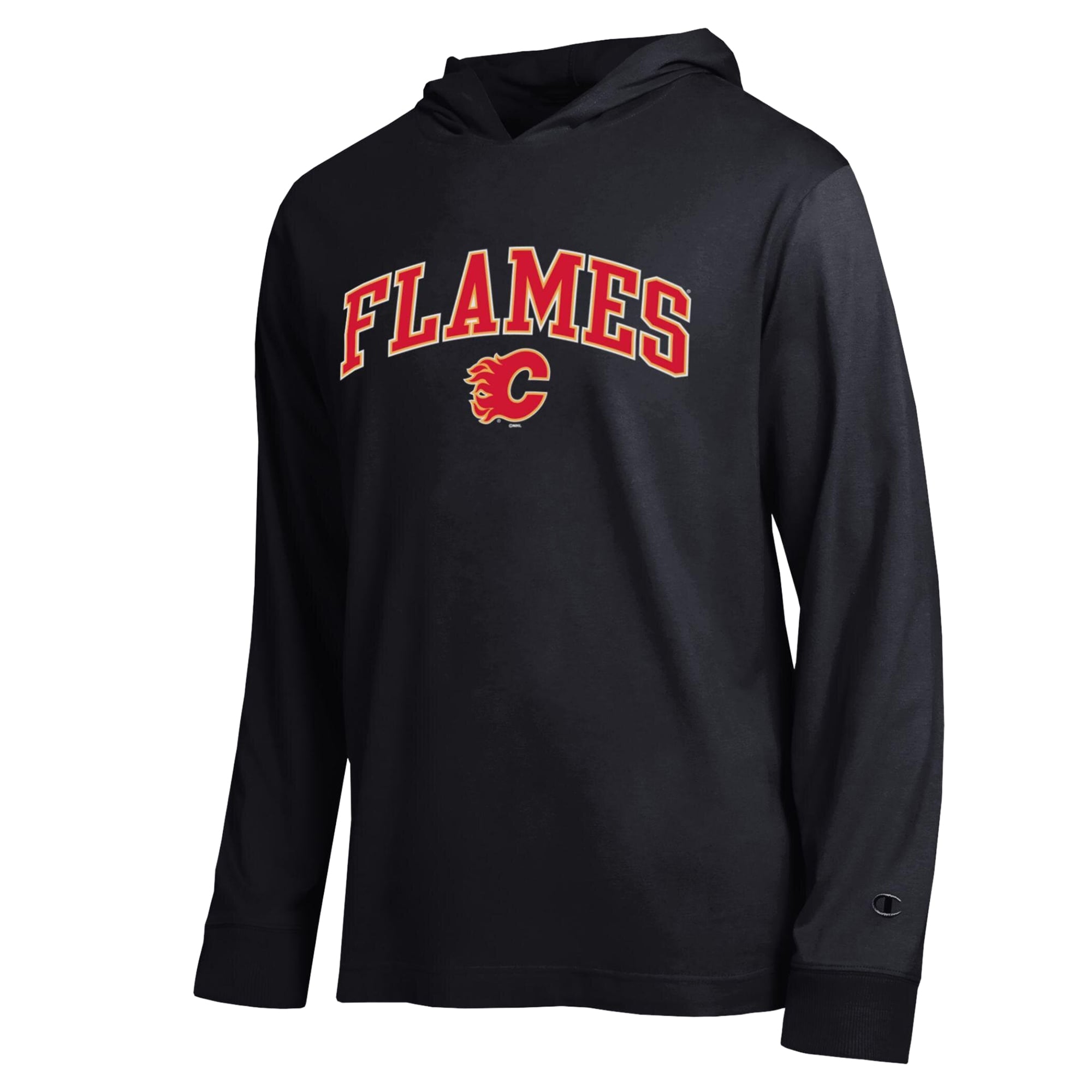 T-shirt à manches longues et capuche léger Champion noir Calgary Flames All-Star pour homme