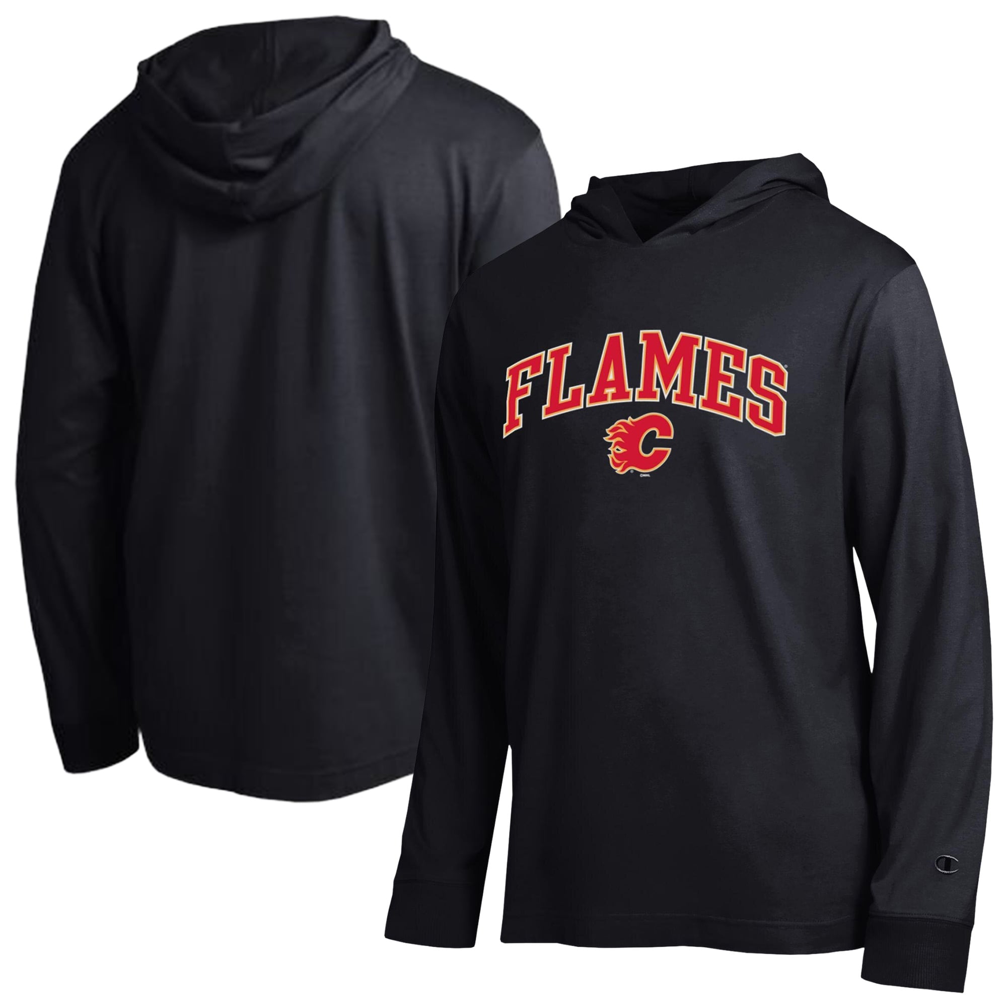 T-shirt à manches longues et capuche léger Champion noir Calgary Flames All-Star pour homme