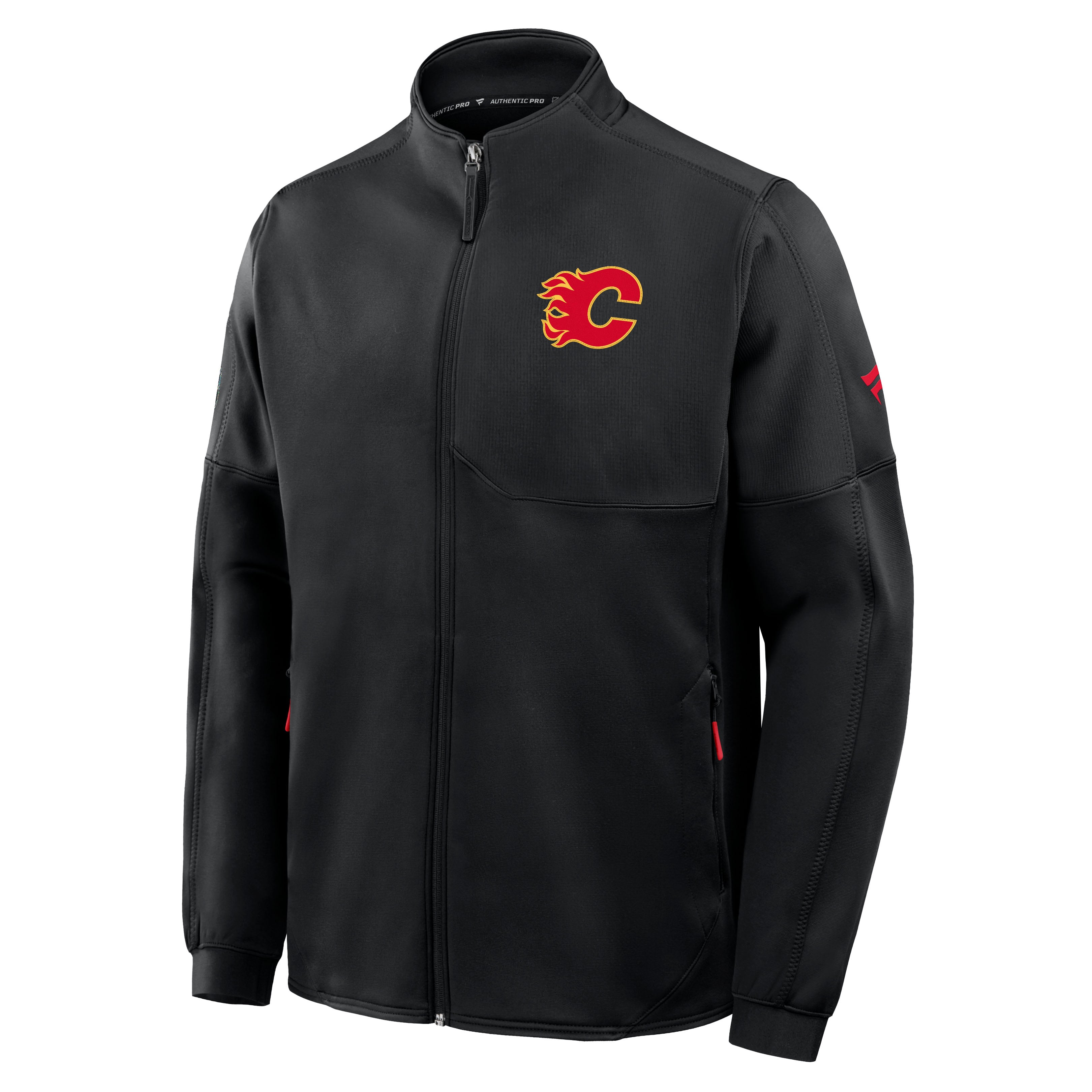 Men's Fanatics Black Calgary Flames Authentic Pro Rink Fleece Full-Zip Jacket