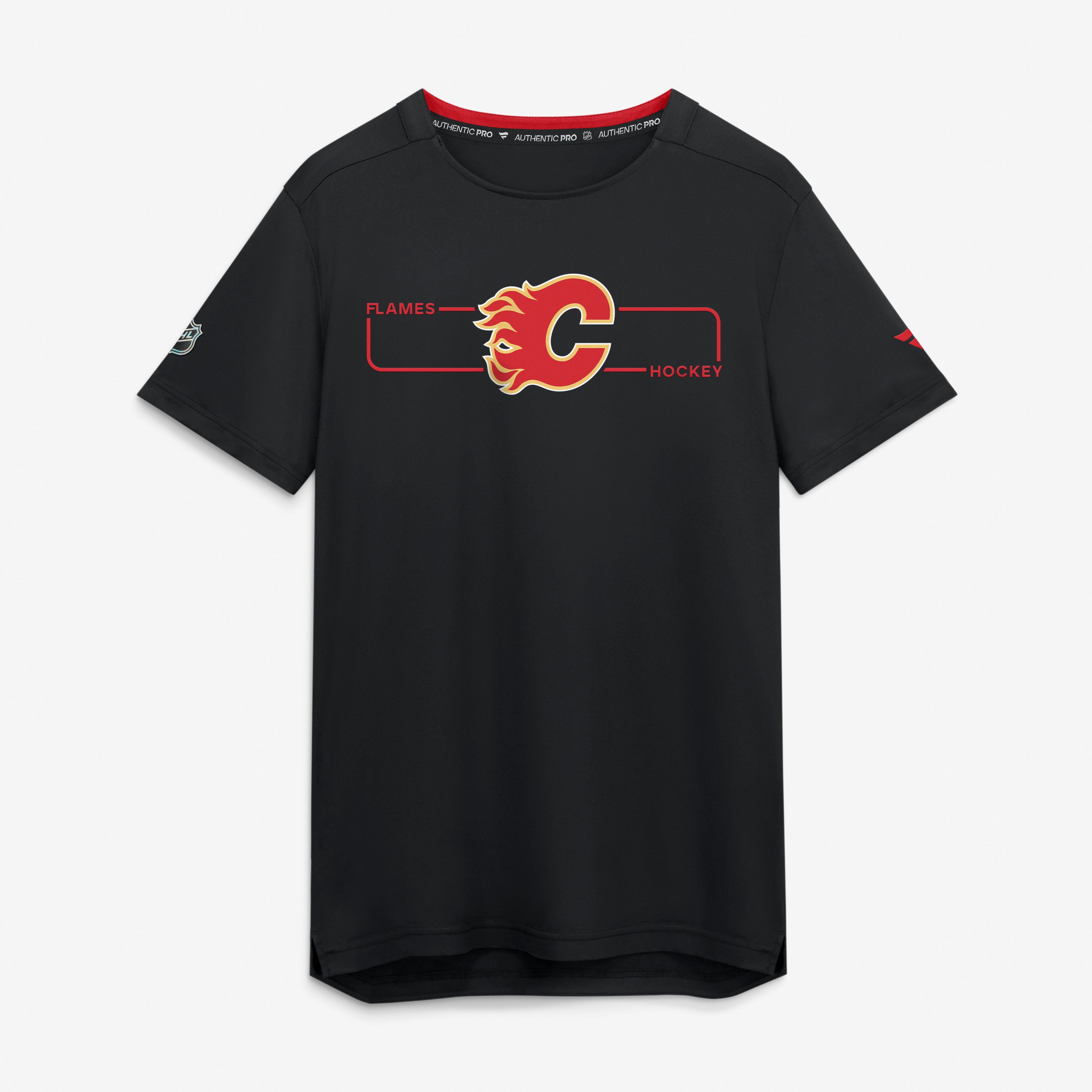Men's Fanatics Black Calgary Flames Authentic Pro Rink Tech T-Shirt