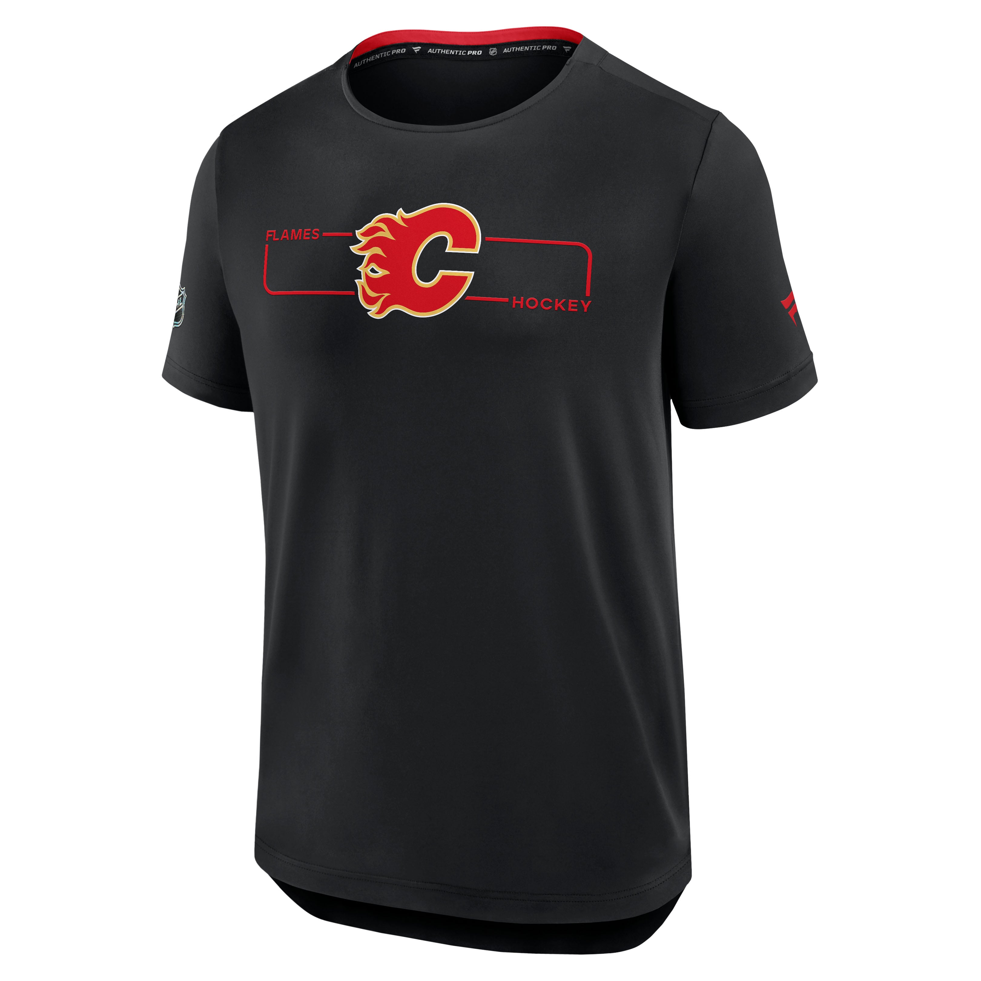 Men's Fanatics Black Calgary Flames Authentic Pro Rink Tech T-Shirt