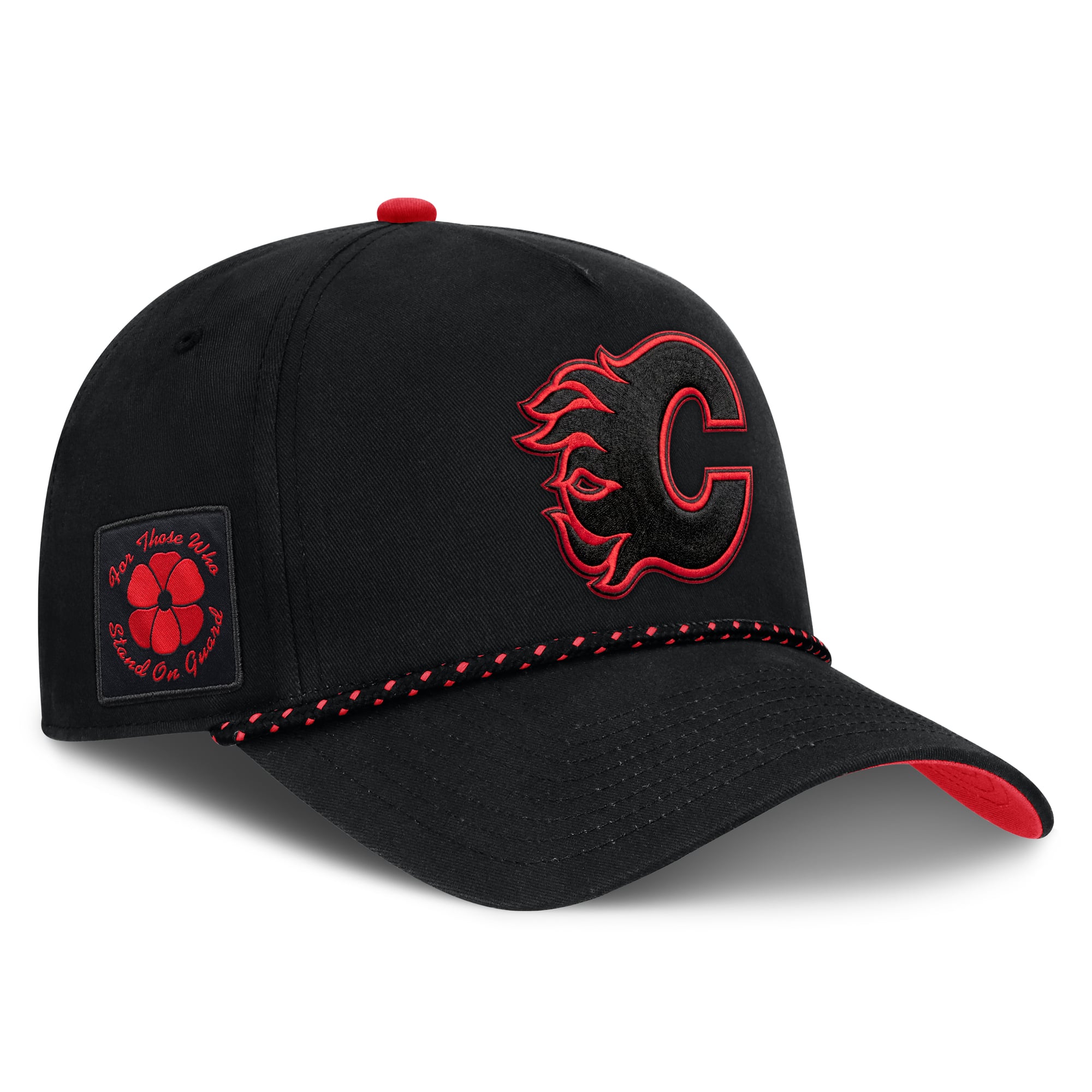 Men's Fanatics Black Calgary Flames Canada Military Appreciation Authentic Pro A-Frame Adjustable Hat