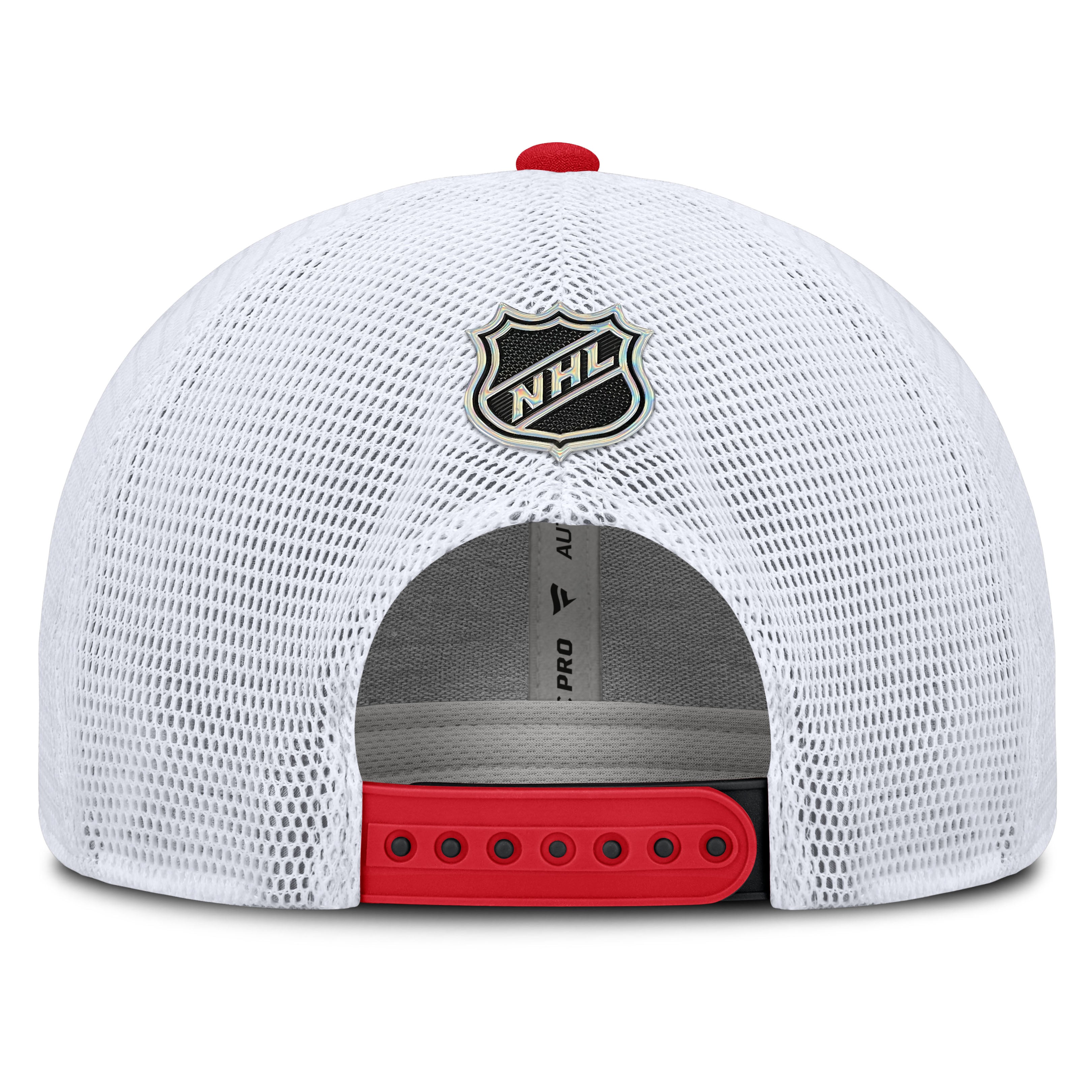 Men's Fanatics Black/White Calgary Flames Authentic Pro Rink Mid-Crown Adjustable Trucker Hat