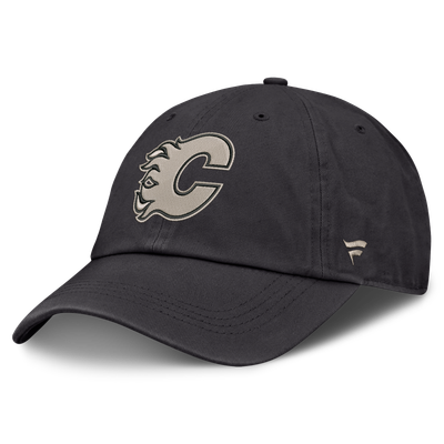 Calgary Flames Fanatics Road Phantom Washed Adjustable Hat - Charcoal