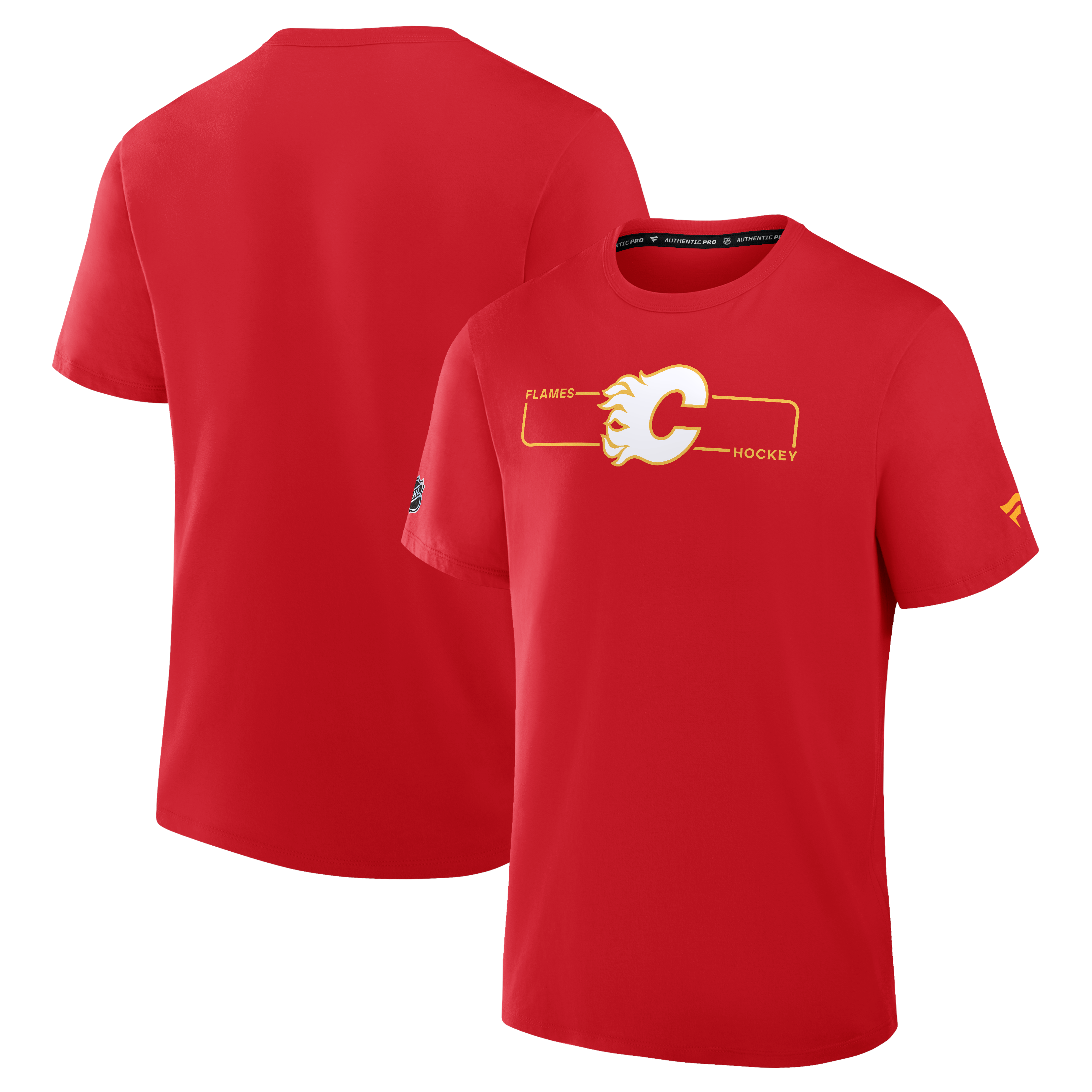 Men's Fanatics Red Calgary Flames Authentic Pro Primary Logo T-Shirt