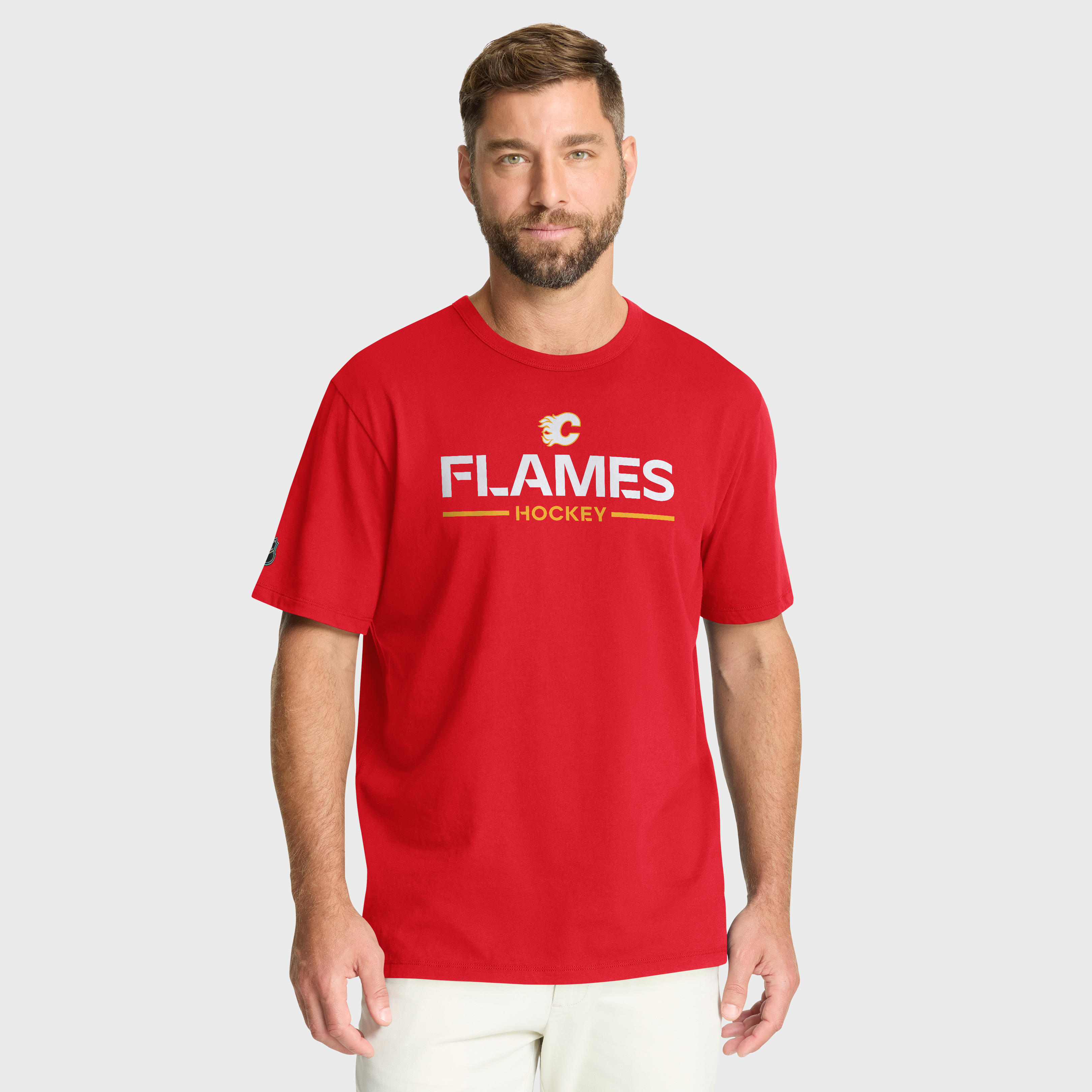 T-shirt authentique Pro Primary rouge des Flames de Calgary pour homme