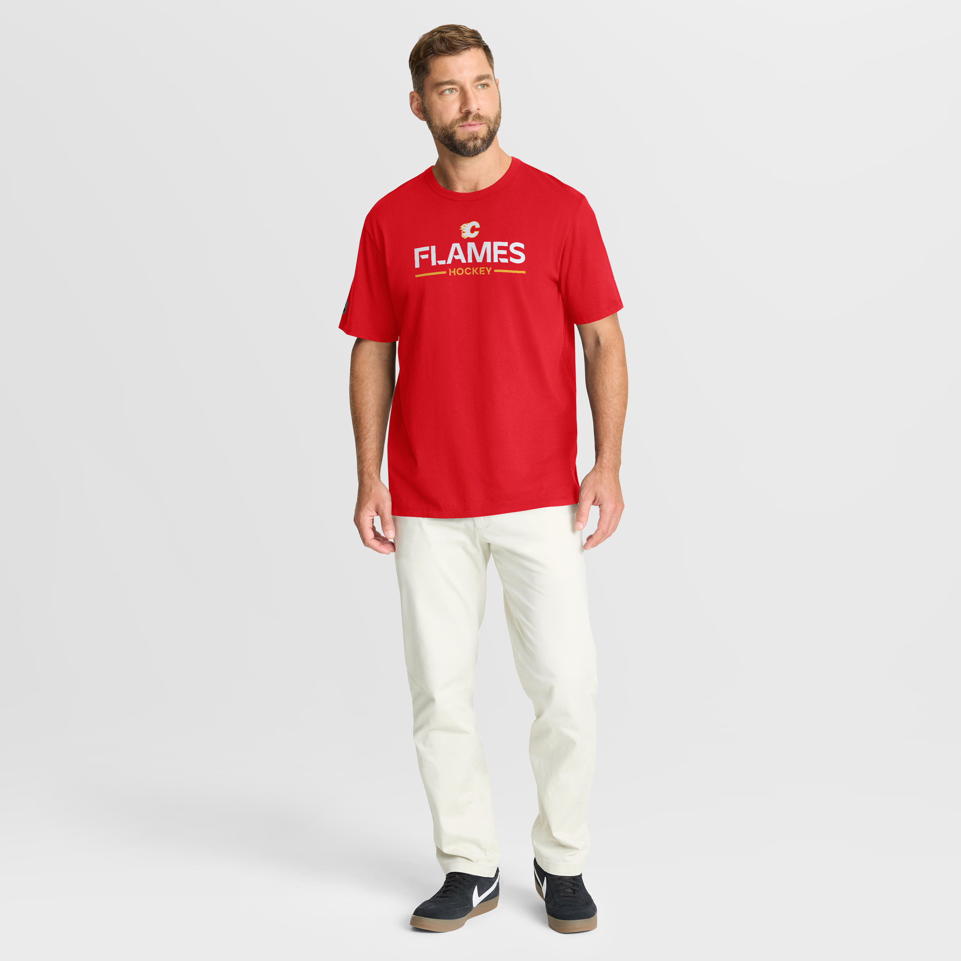 T-shirt authentique Pro Primary rouge des Flames de Calgary pour homme