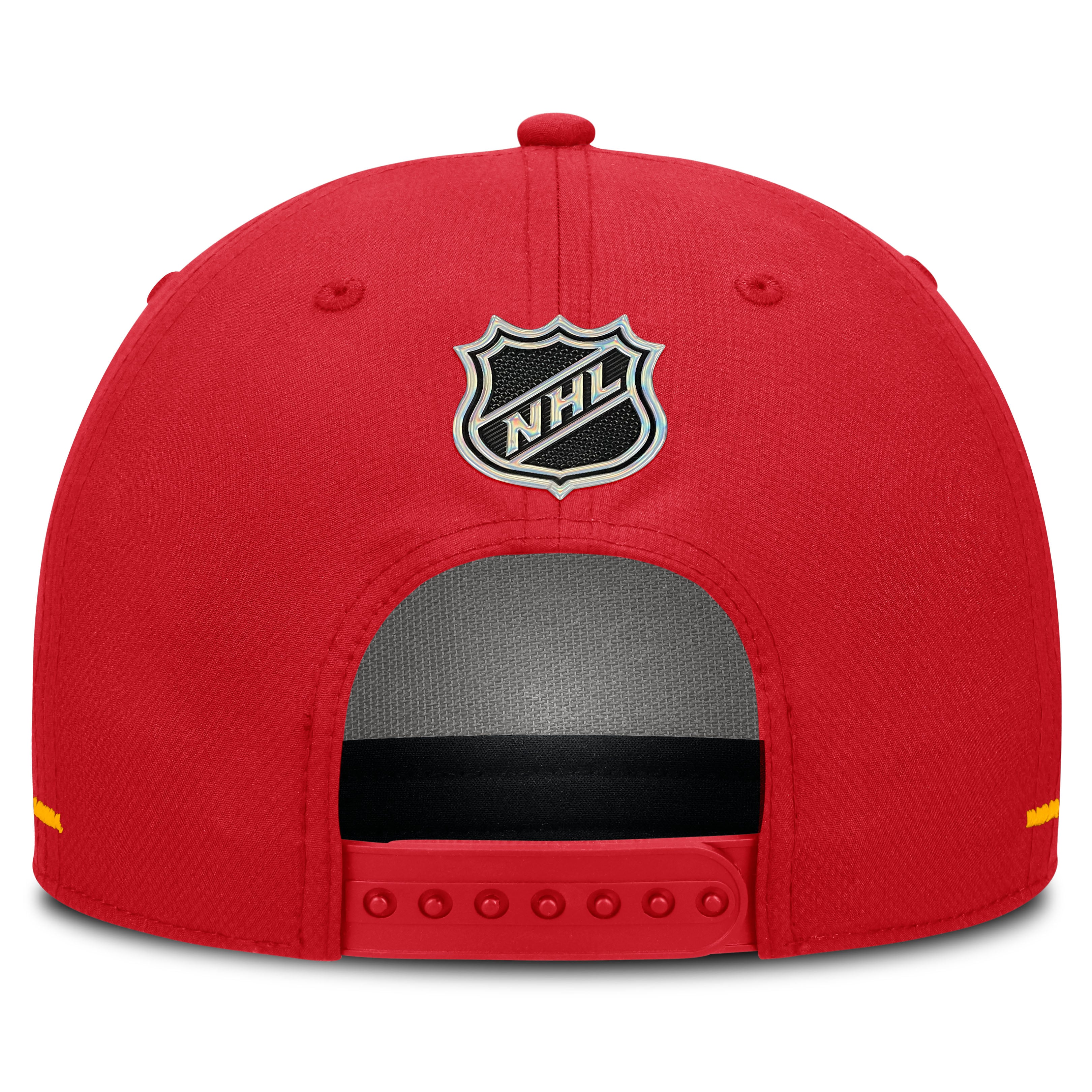 Men's Fanatics Red Calgary Flames Authentic Pro Rink Bar Tacks A-Frame Adjustable Hat