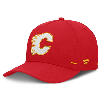 Casquette ajustable Calgary Flames Fanatics rouge authentique Pro Rink Bar Tacks A-Frame pour homme