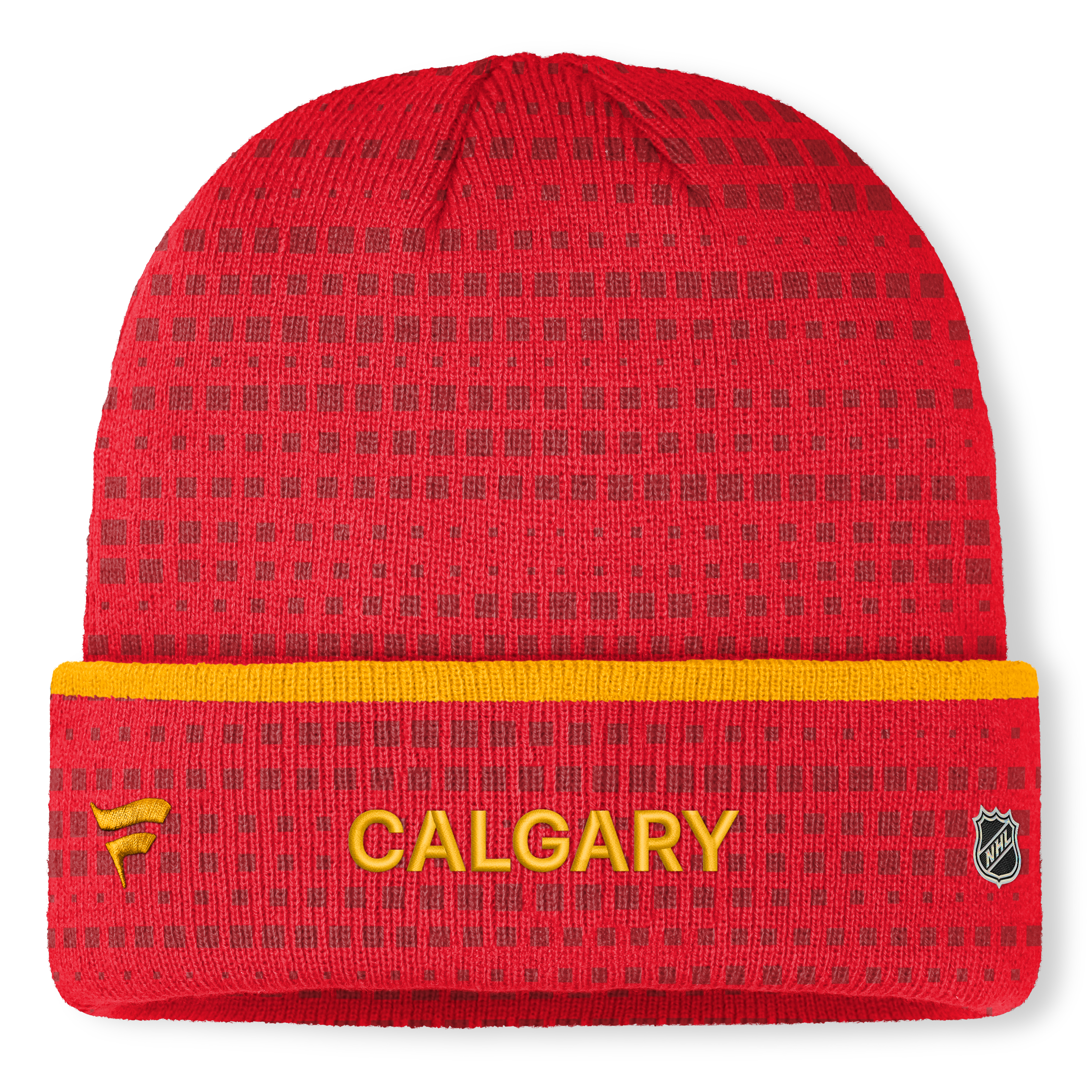 Men's Fanatics Red Calgary Flames Authentic Pro Rink Cuffed Knit Hat
