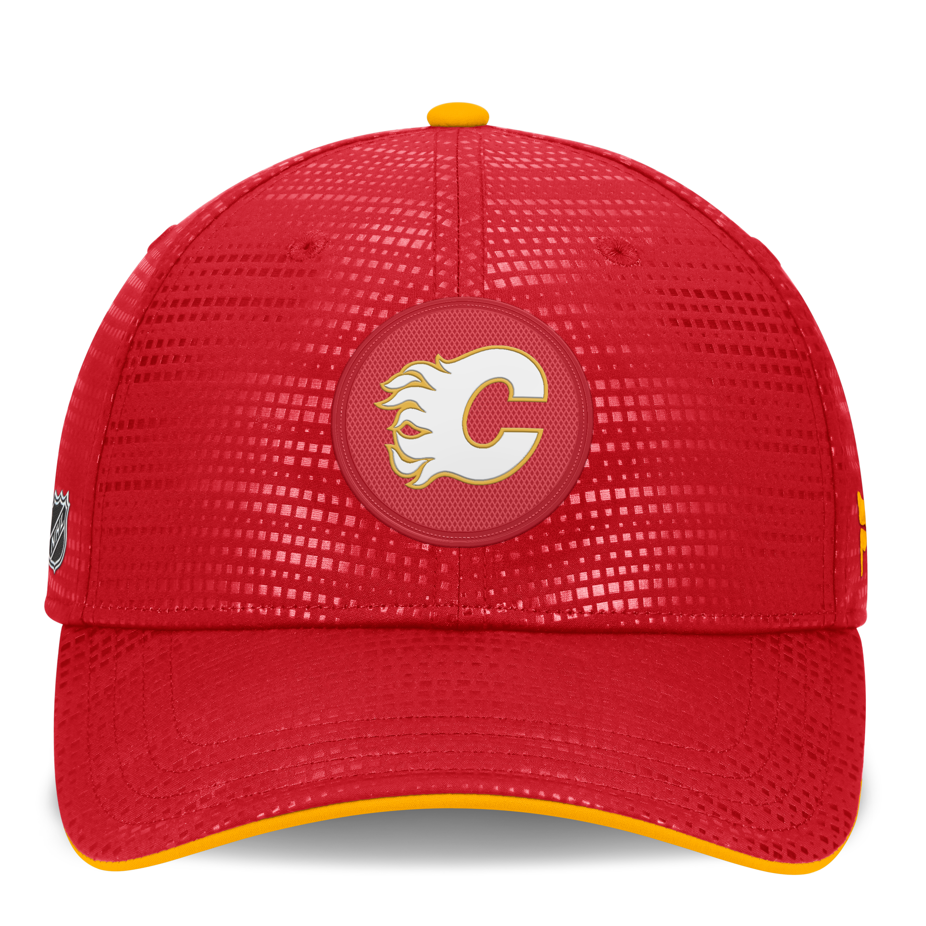 Men's Fanatics Red Calgary Flames Authentic Pro Rink Debossed Stretch Fit Hat