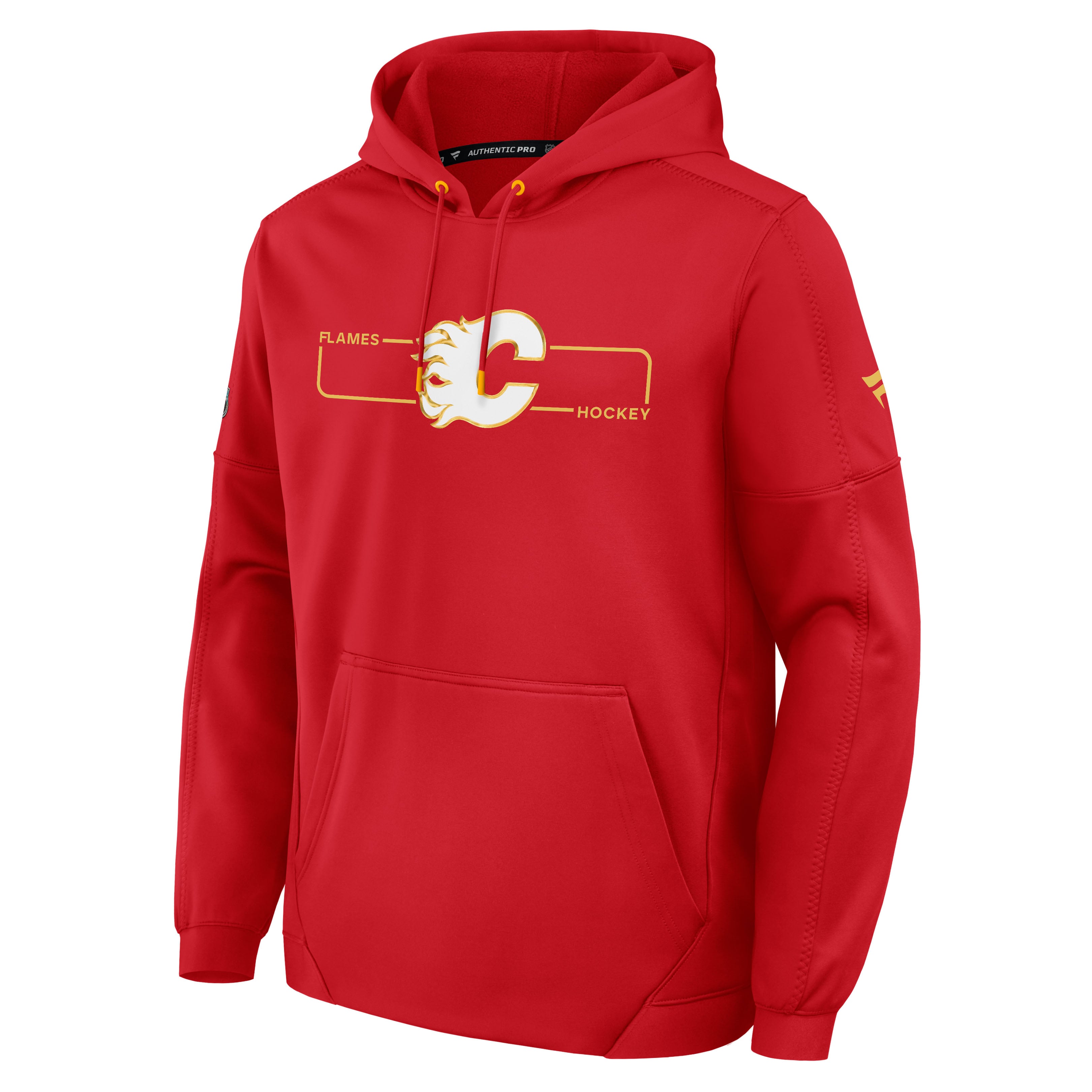 Men's Fanatics Red Calgary Flames Authentic Pro Rink Fleece Pullover Hoodie