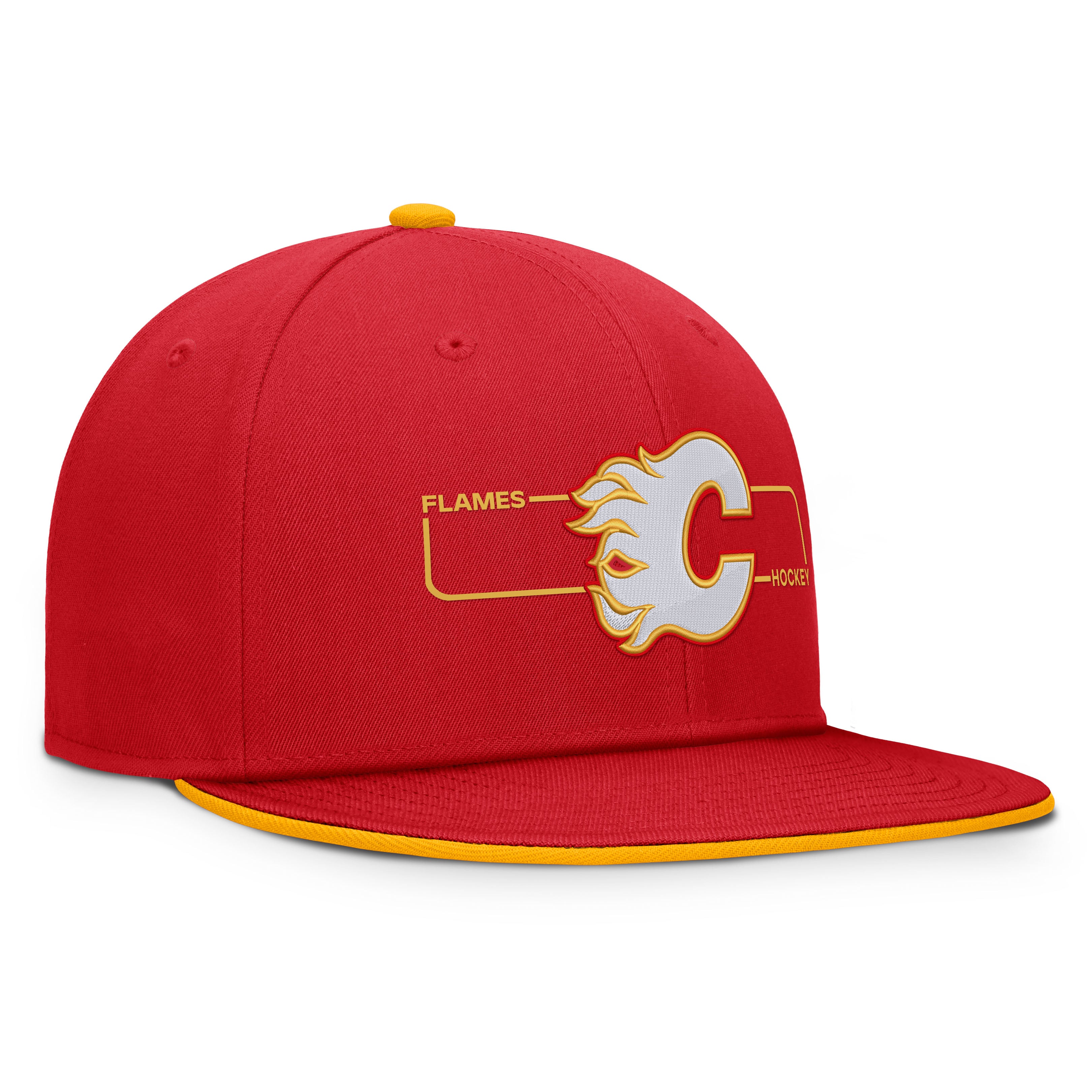 Men's Fanatics Red Calgary Flames Authentic Pro Rink Snapback Hat