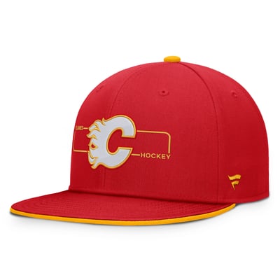Casquette snapback authentique rouge Calgary Flames Fanatics pour homme