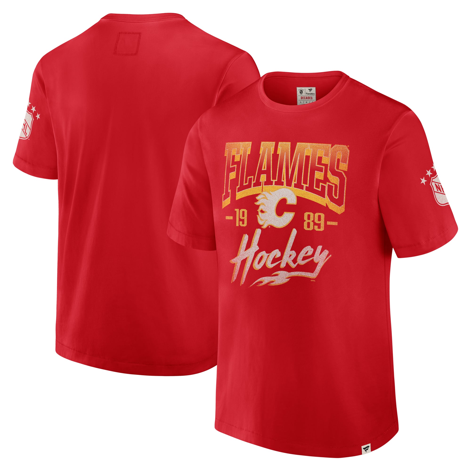 T-shirt pour homme Fanatics Red Calgary Flames Collection Decades, conçu durer