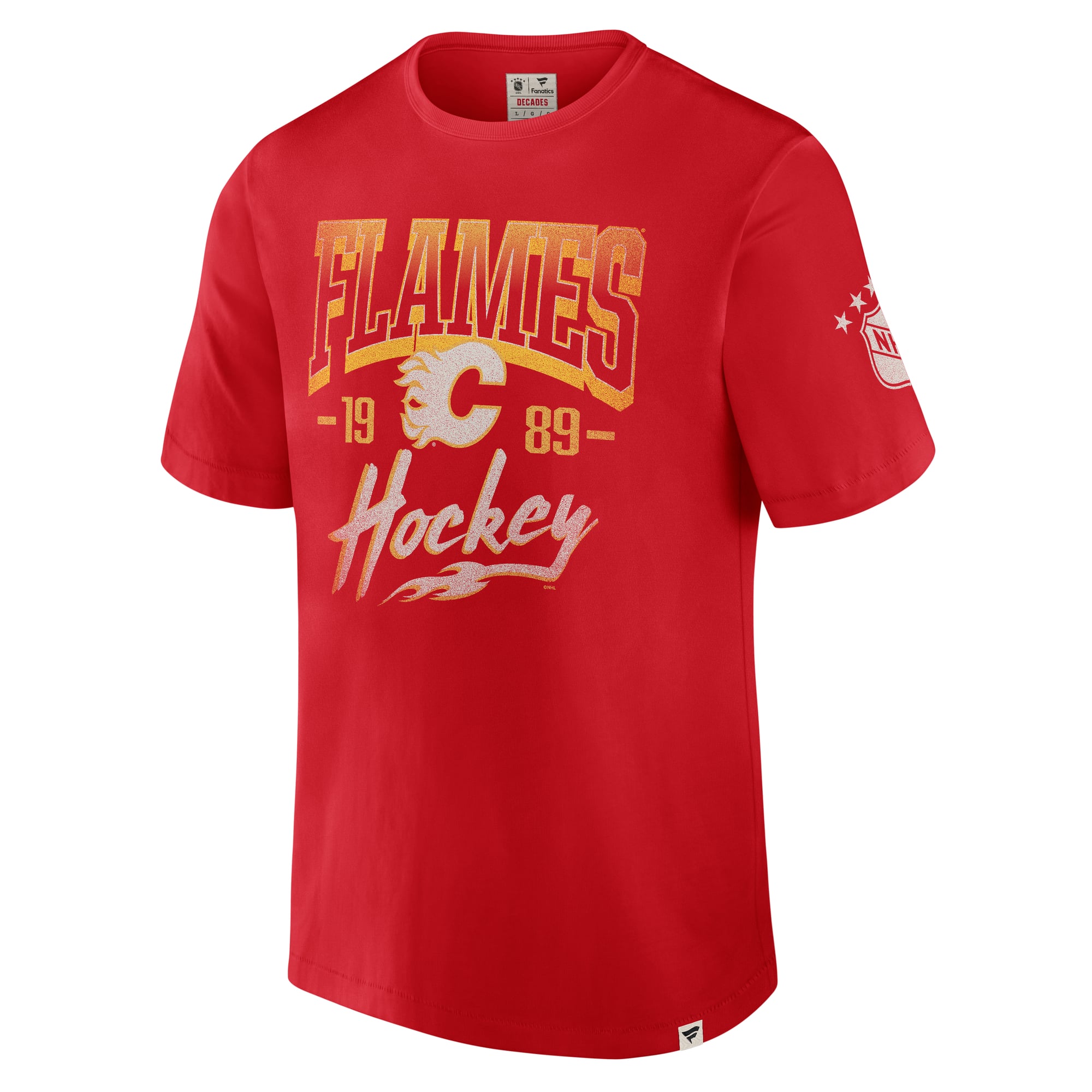 T-shirt pour homme Fanatics Red Calgary Flames Collection Decades, conçu durer