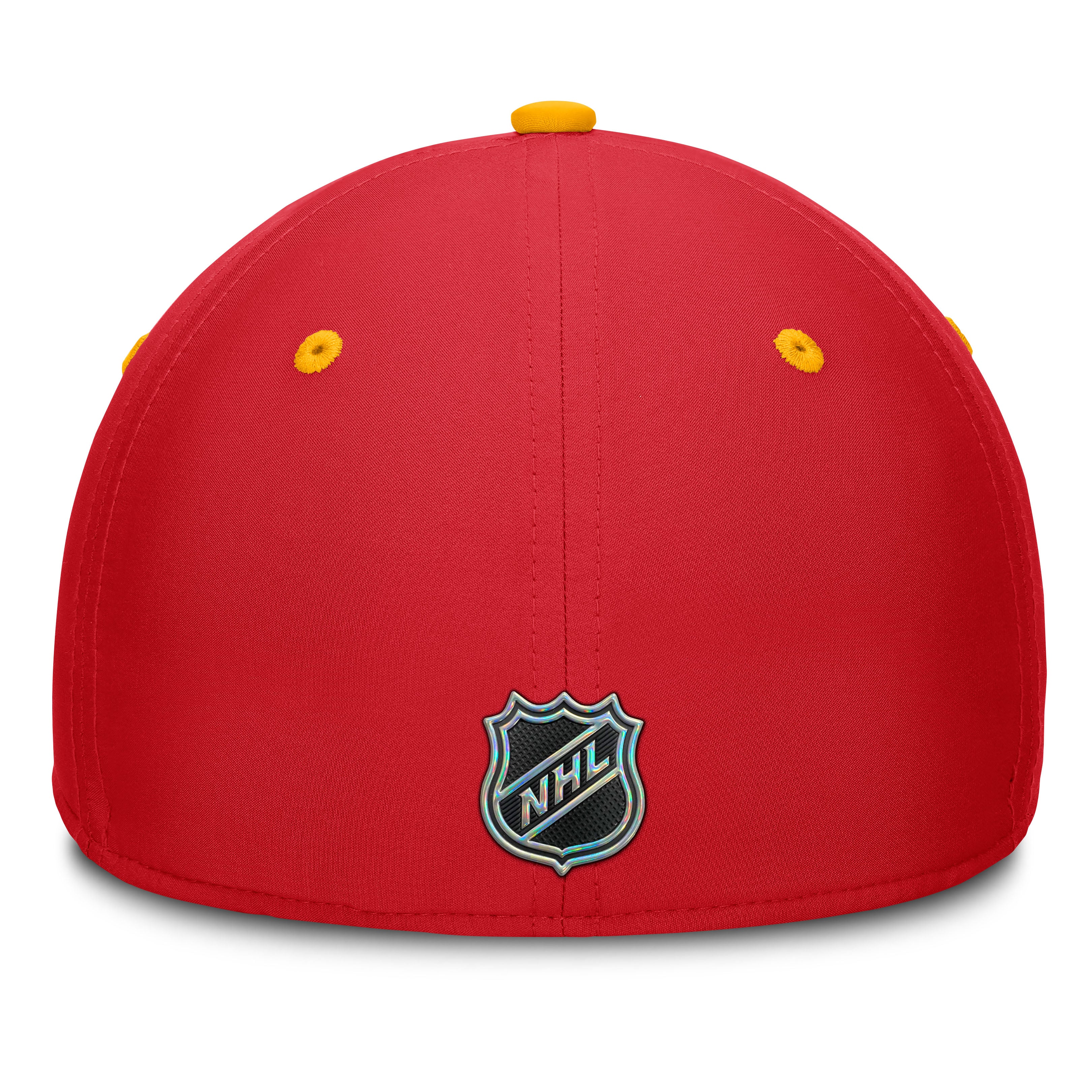 Men's Fanatics Red/Yellow Calgary Flames Authentic Pro Rink Stretch Hat