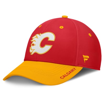 Calgary Flames Fanatics Authentic Pro Rink Stretch Hat - Red/Yellow