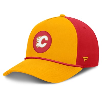 Casquette ajustable authentique Pro Rink jaune Calgary Flames Fanatics pour homme