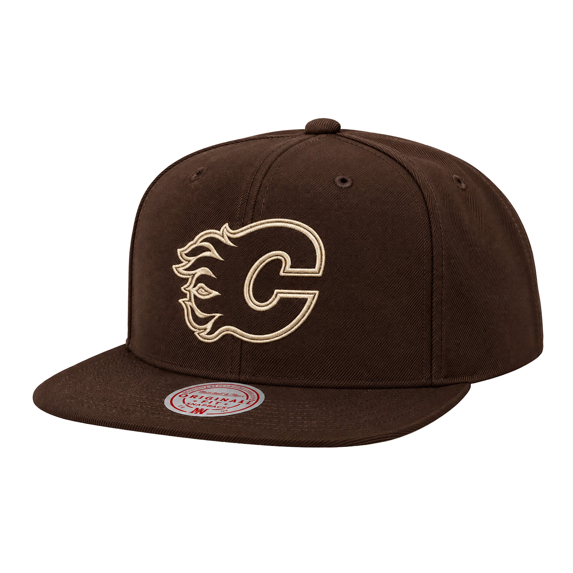 Casquette snapback Mitchell & Ness marron Calgary Flames pour homme