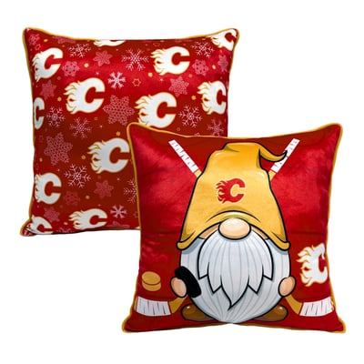 Nemcor Calgary Flames 18" x 18" Holiday Gnome Decor Pillow