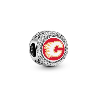Calgary Flames Pandora Color Button Charm