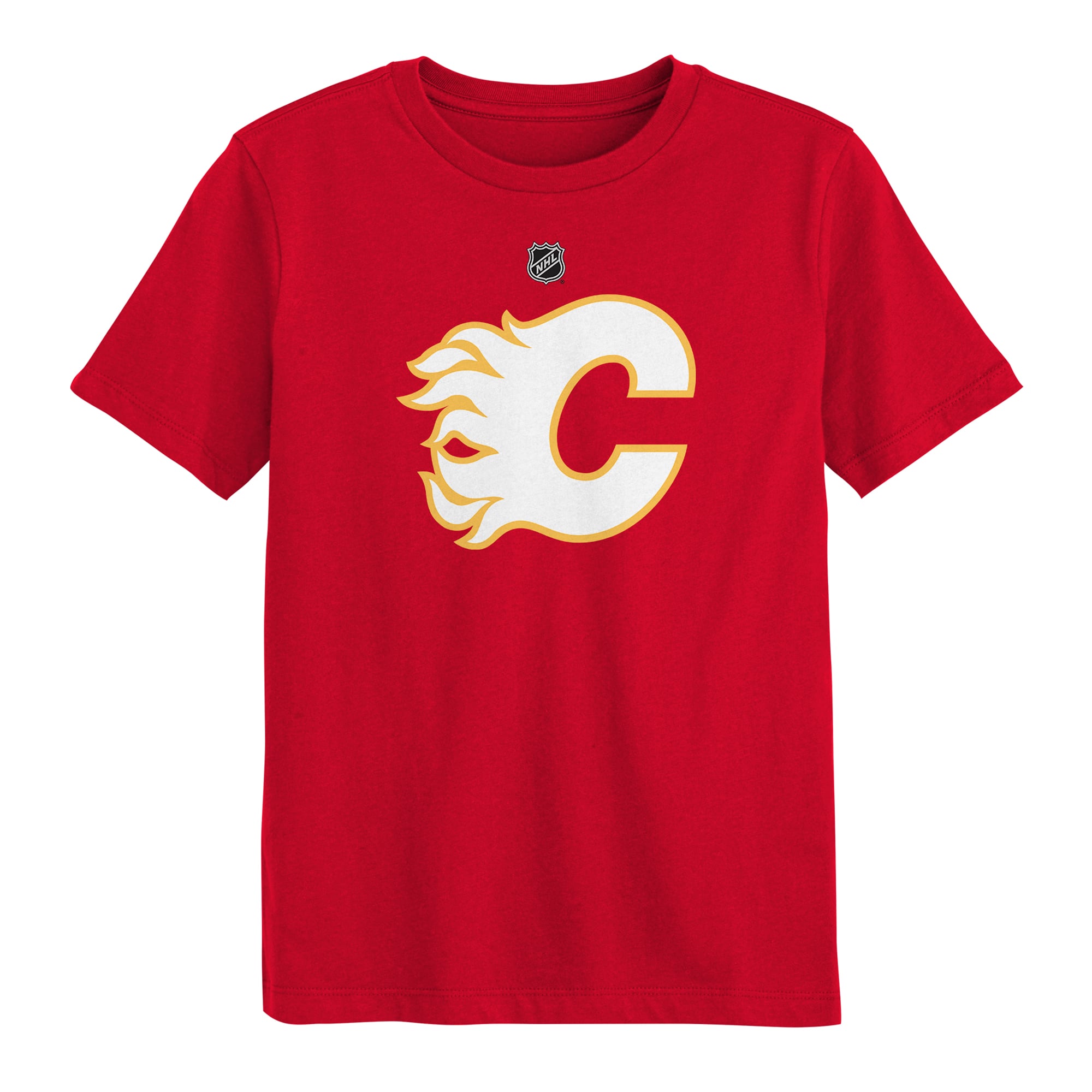 T-shirt Outerstuff rouge avec logo primaire des Flames de Calgary pour enfants d'âge préscolaire