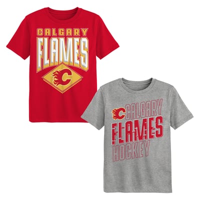 Calgary Flames Outerstuff Preschool Trench Kings 2-Pack T-Shirt Set - Red/Gray
