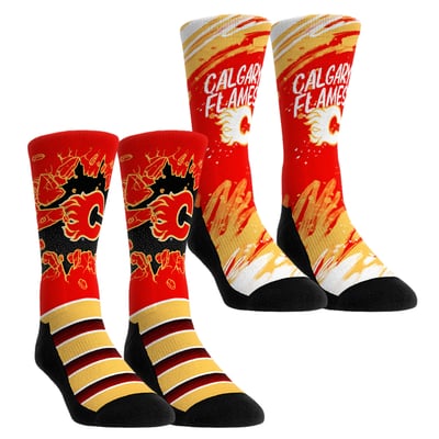  Calgary Flames Rock Em Unisex Ice Breaker Two-Pack Crew Socks Set - Red