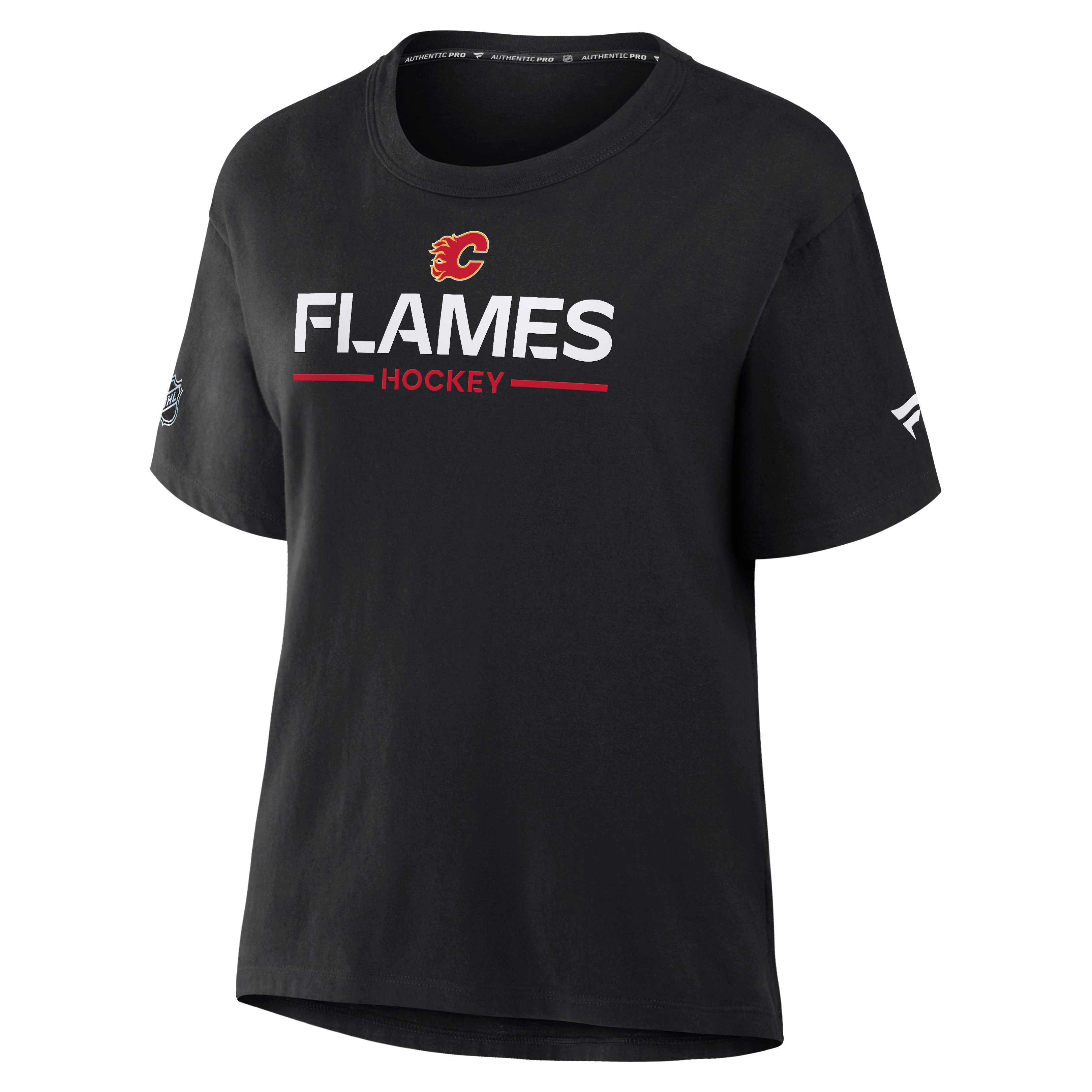 T-shirt Fanatics noir authentique pour femme des Flames de Calgary