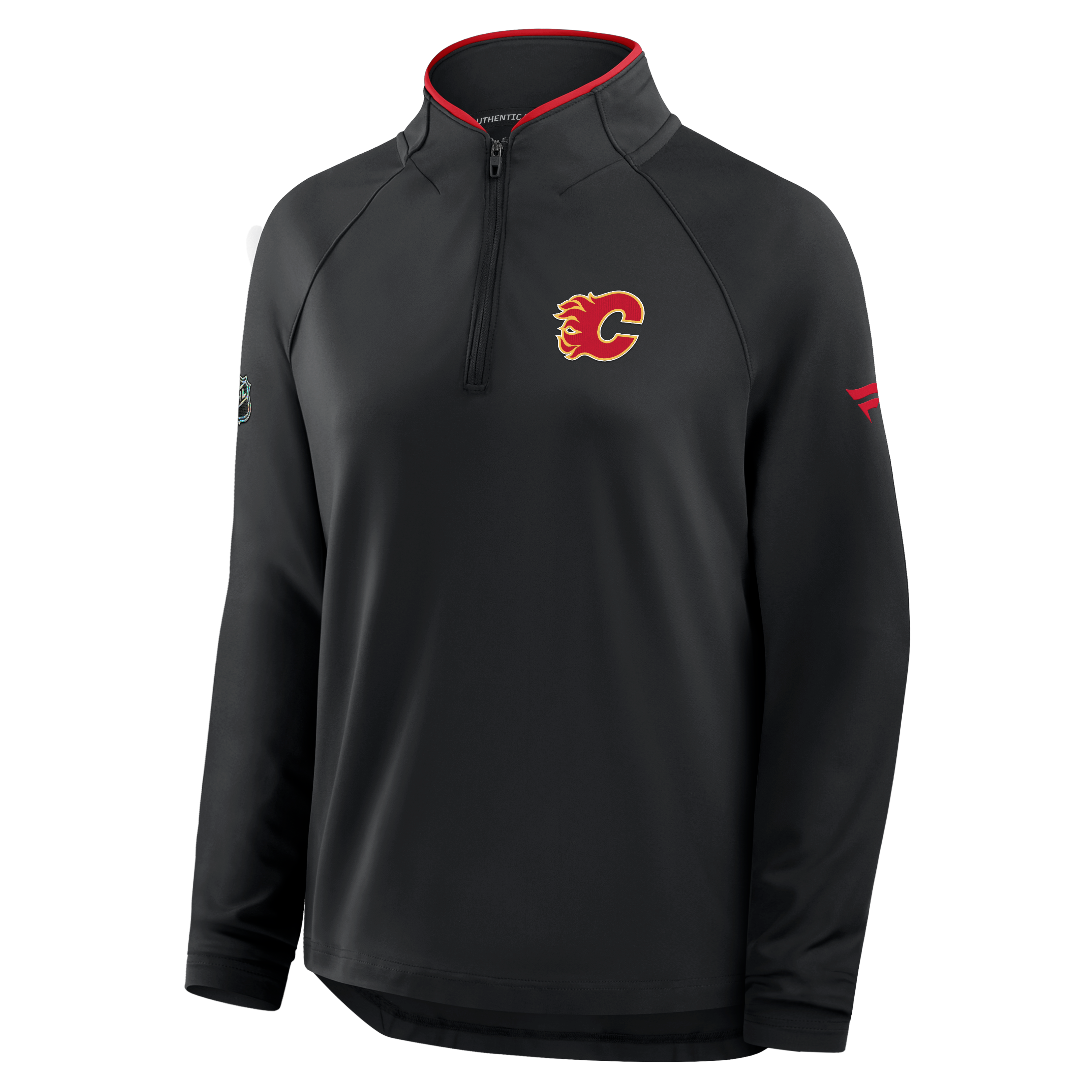 Women's Fanatics Black Calgary Flames Authentic Pro Rink Lightweight Quarter-Zip Pullover