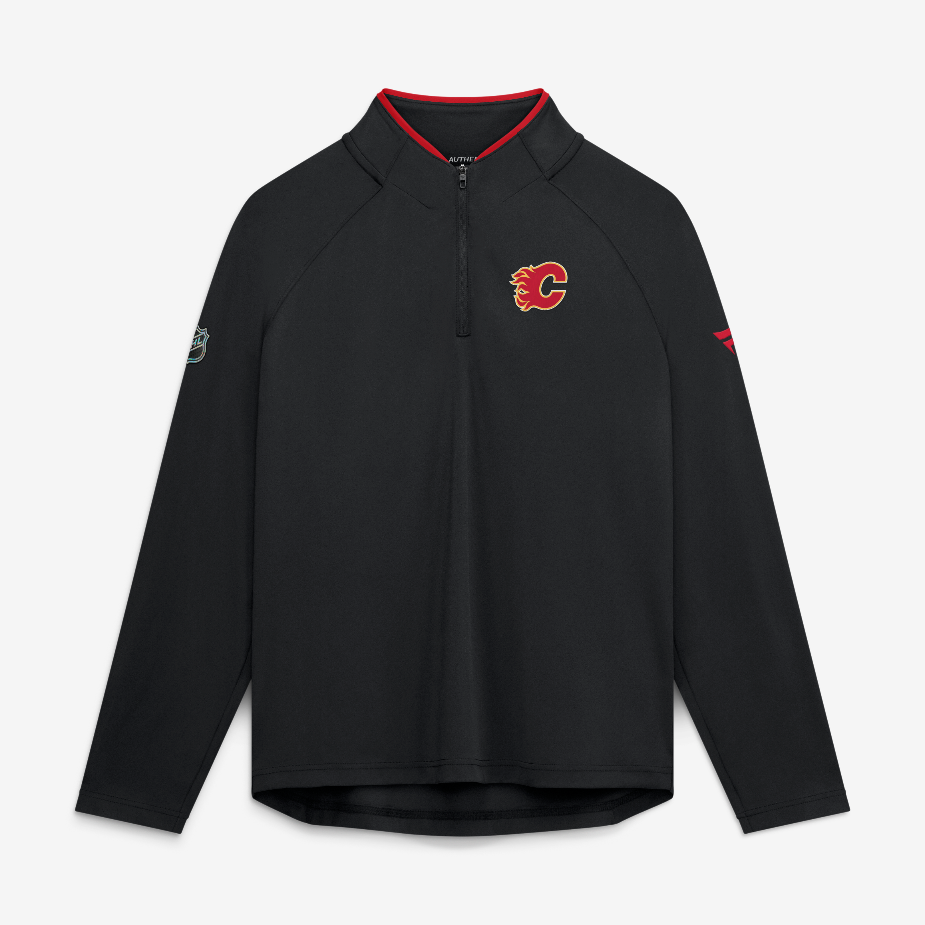 Women's Fanatics Black Calgary Flames Authentic Pro Rink Lightweight Quarter-Zip Pullover