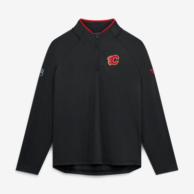 Pull-over léger à col zippé Calgary Flames Fanatics Authentic Pro Rink pour femme - Noir