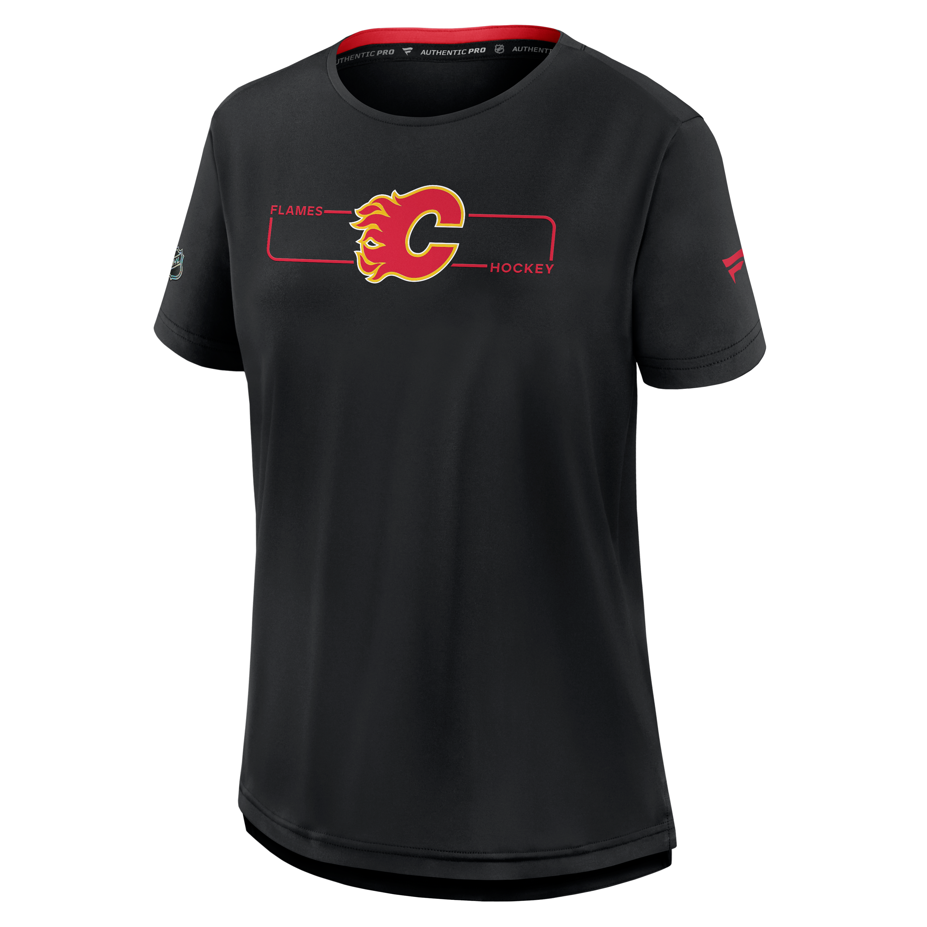 Women's Fanatics Black Calgary Flames Authentic Pro Rink Tech T-Shirt