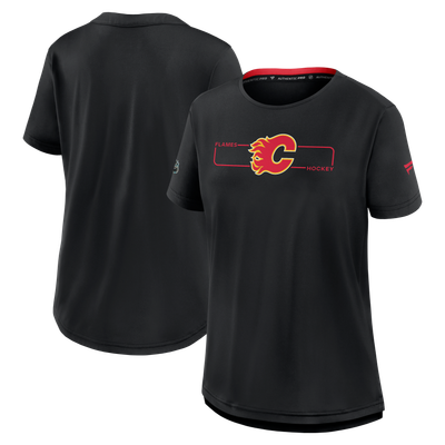 T-shirt technique authentique noir Calgary Flames Fanatics pour femmes