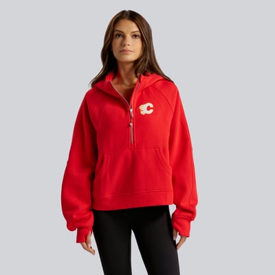 Women's Calgary Flames lululemon True Red Scuba Oversized Half-Zip Hoodie
