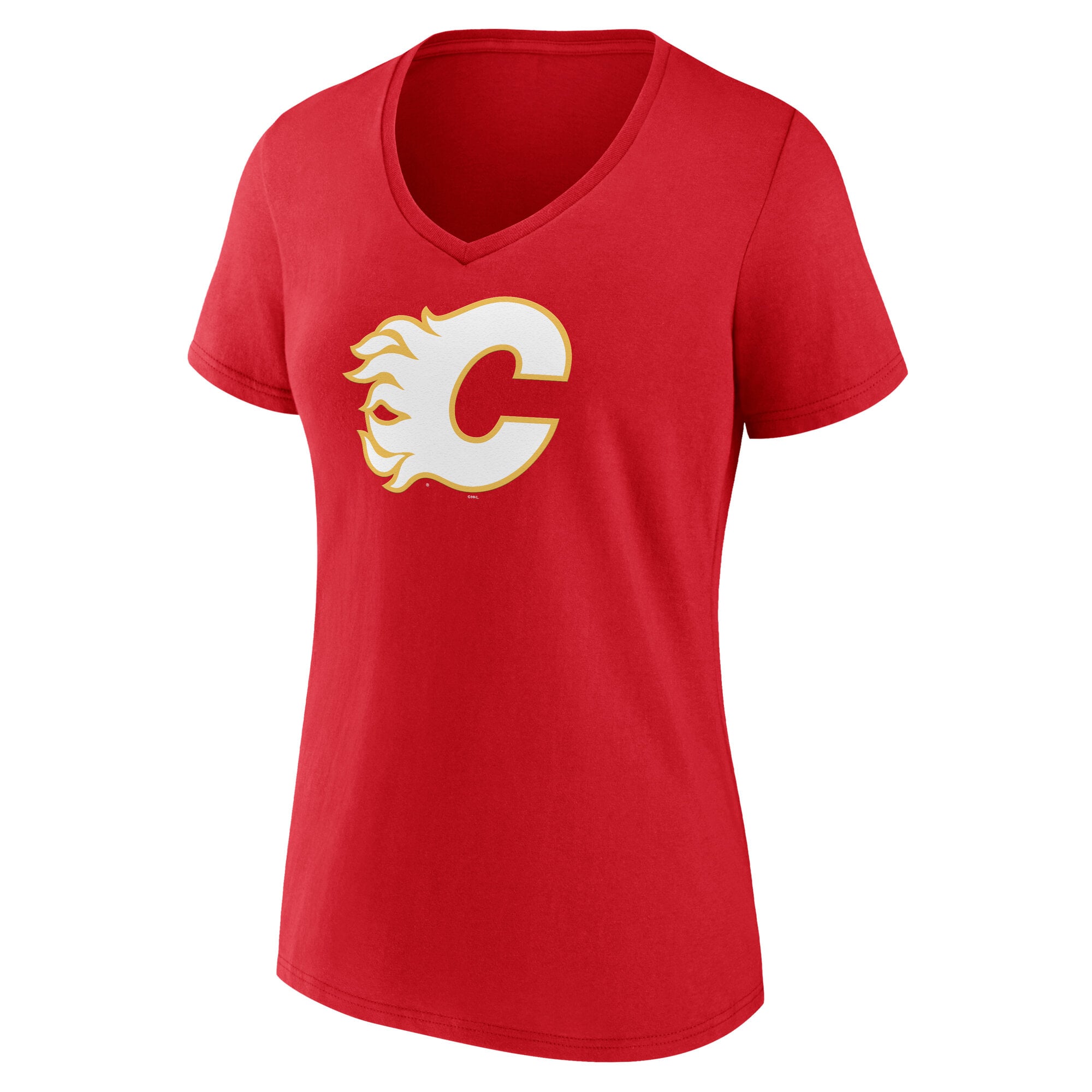 T-shirt à col en V rouge Calgary Flames pour femmes, spécial fête des mères