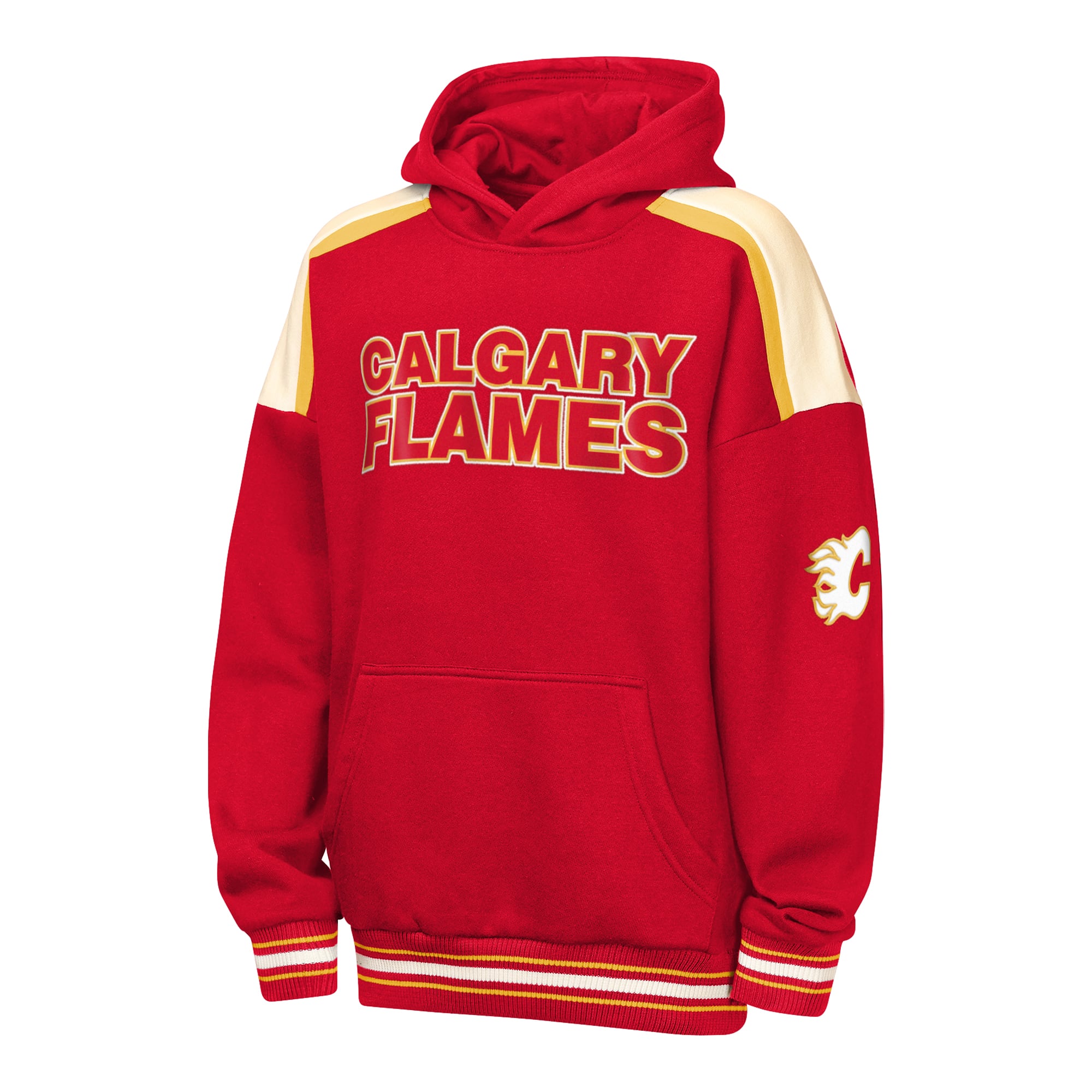 Youth Outerstuff  Red Calgary Flames Camaraderie Oversized Fleece Hoodie