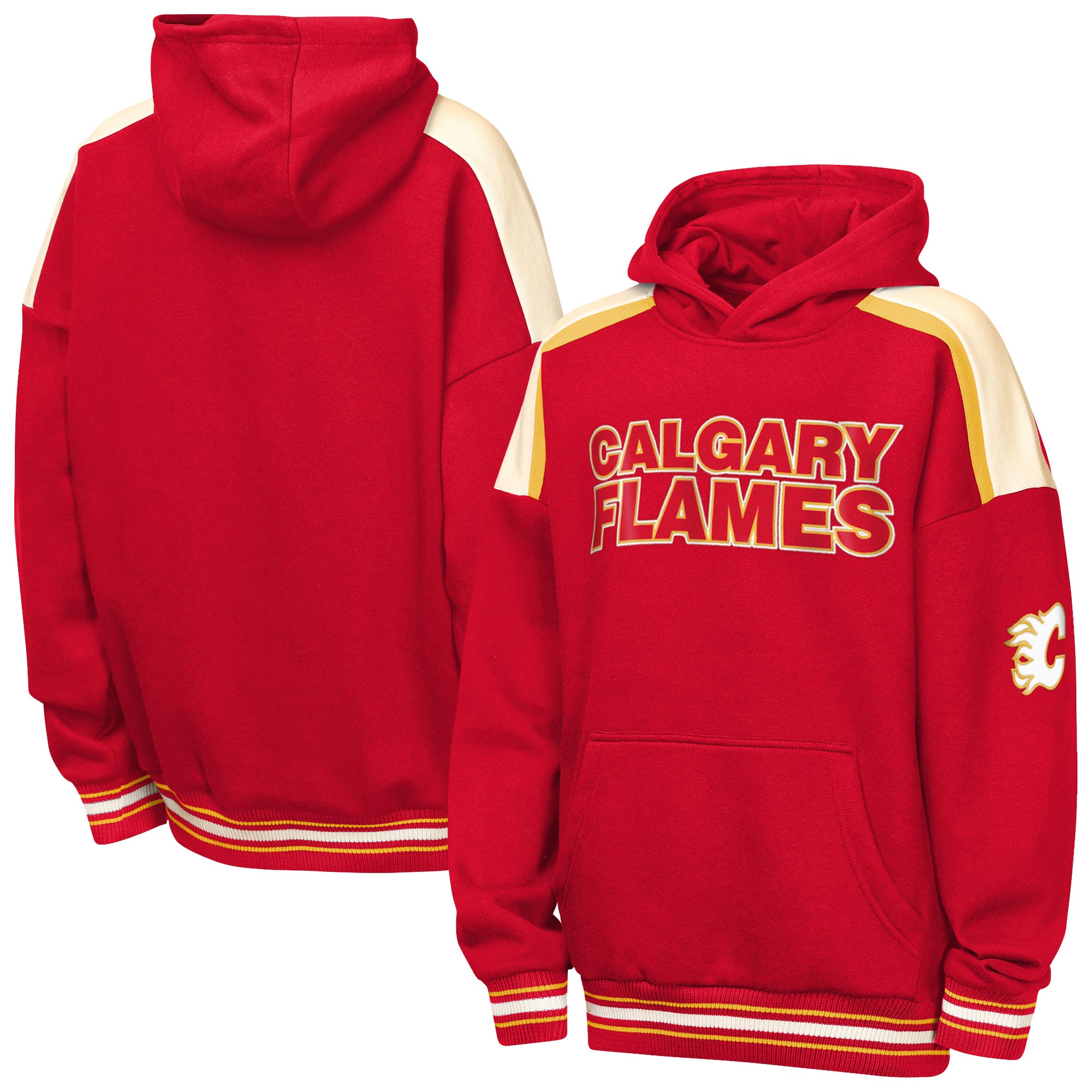 Youth Outerstuff  Red Calgary Flames Camaraderie Oversized Fleece Hoodie