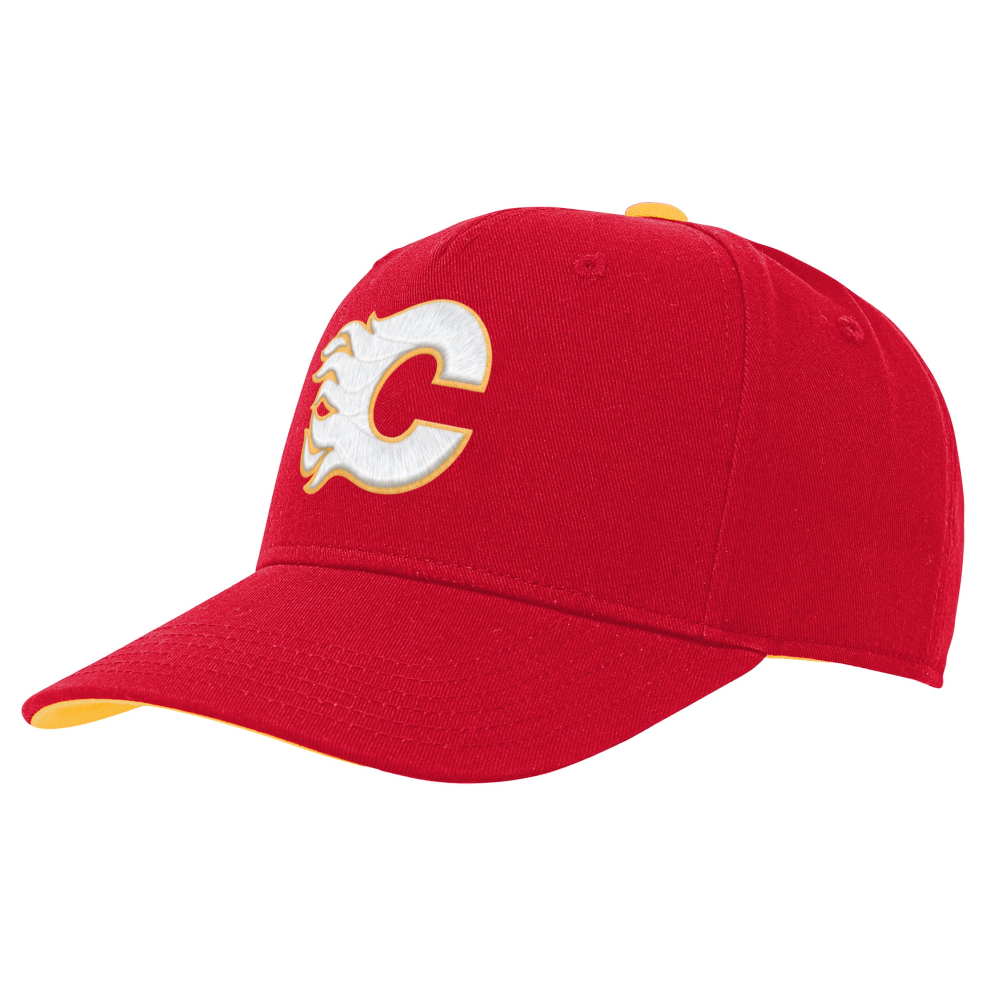 Youth Outerstuff Red Calgary Flames Logo Adjustable Hat