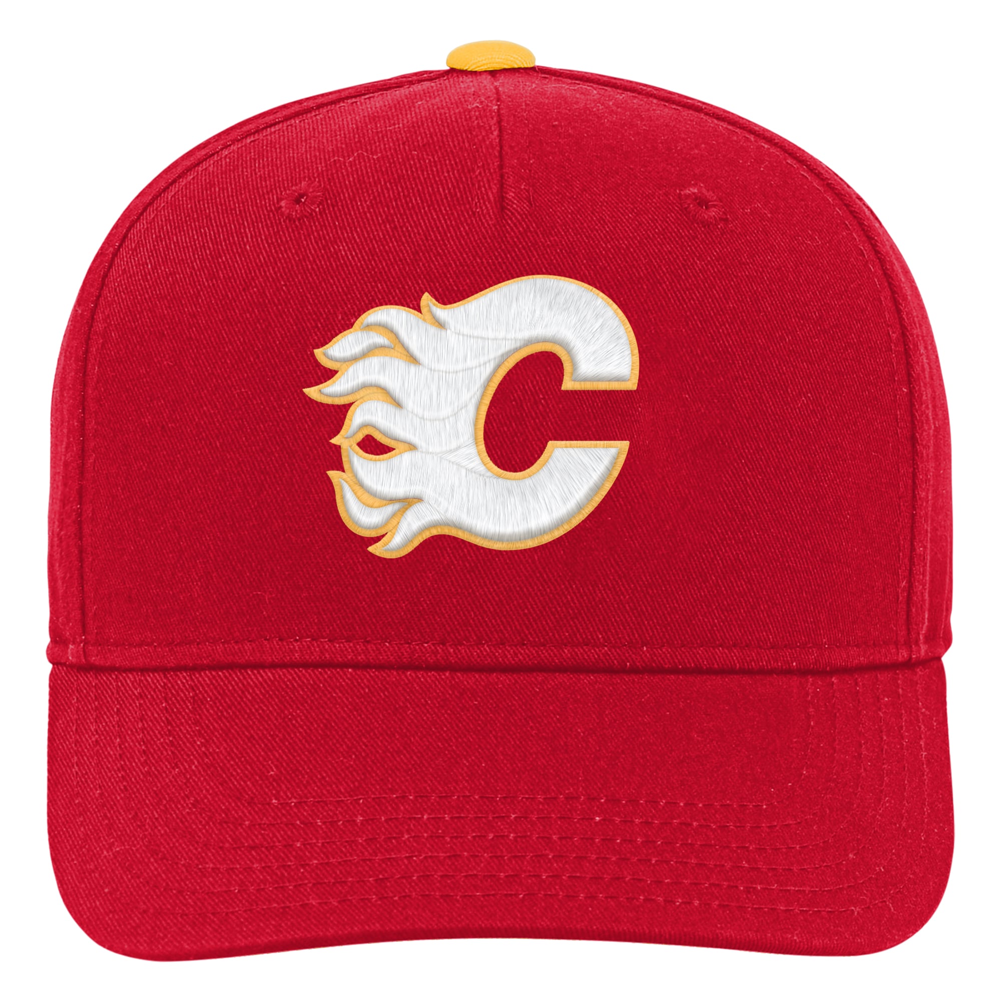 Youth Outerstuff Red Calgary Flames Logo Adjustable Hat