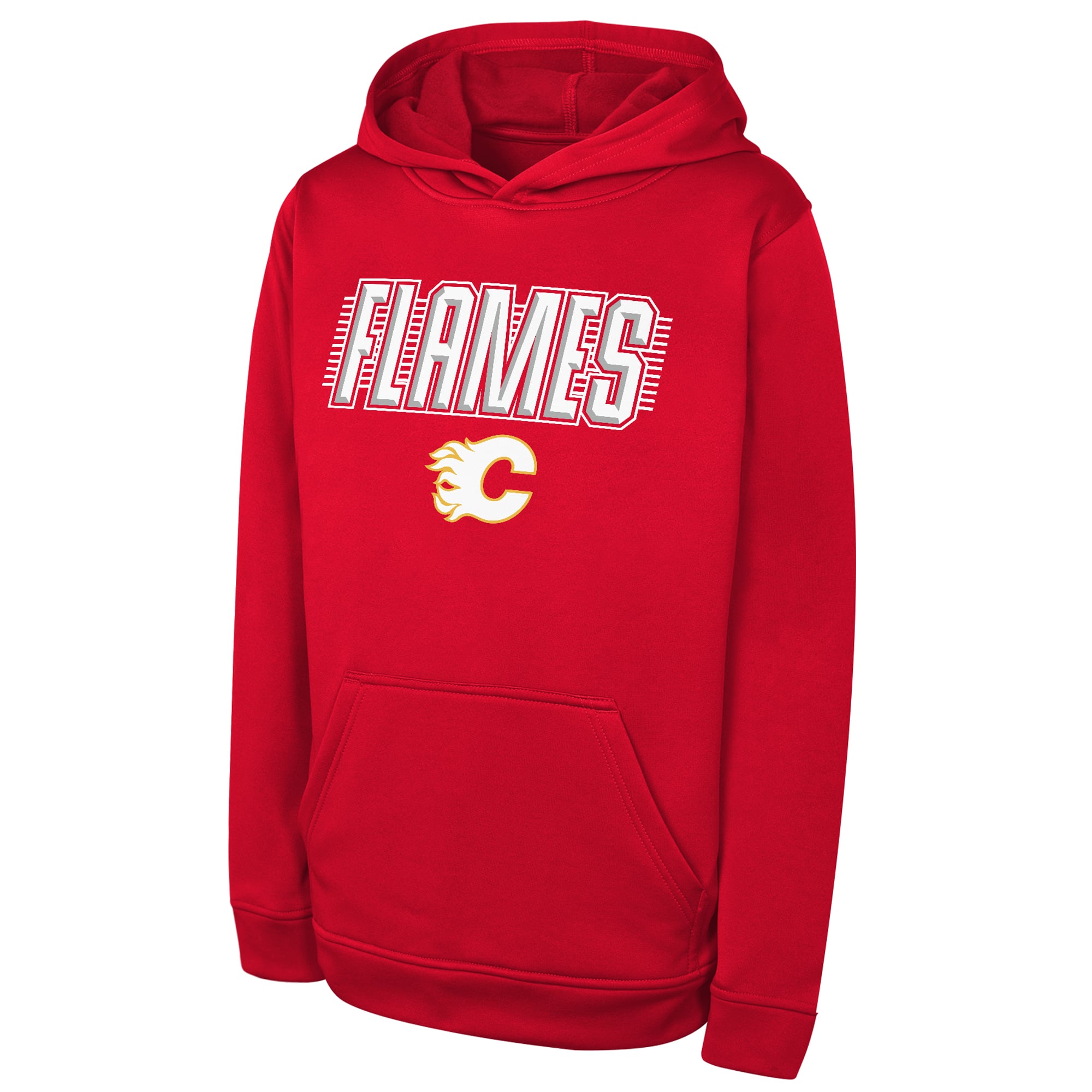 Sweat à capuche de performance Youth Outerstuff rouge Calgary Flames Sack Party