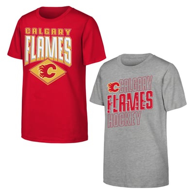Calgary Flames Outerstuff Youth Trench Kings 2-Pack T-Shirt Set - Red/Gray