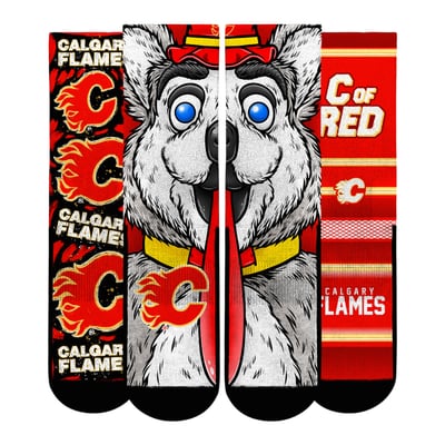  Calgary Flames Rock Em Youth Fan Favorites Three-Pack Crew Socks Set - Red