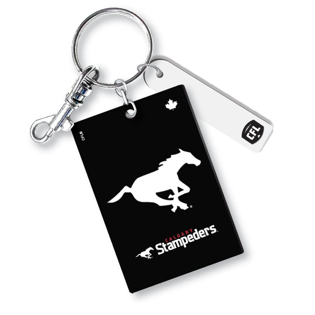 Porte-clés rectangulaire en cuir personnalisé des Stampeders de Calgary