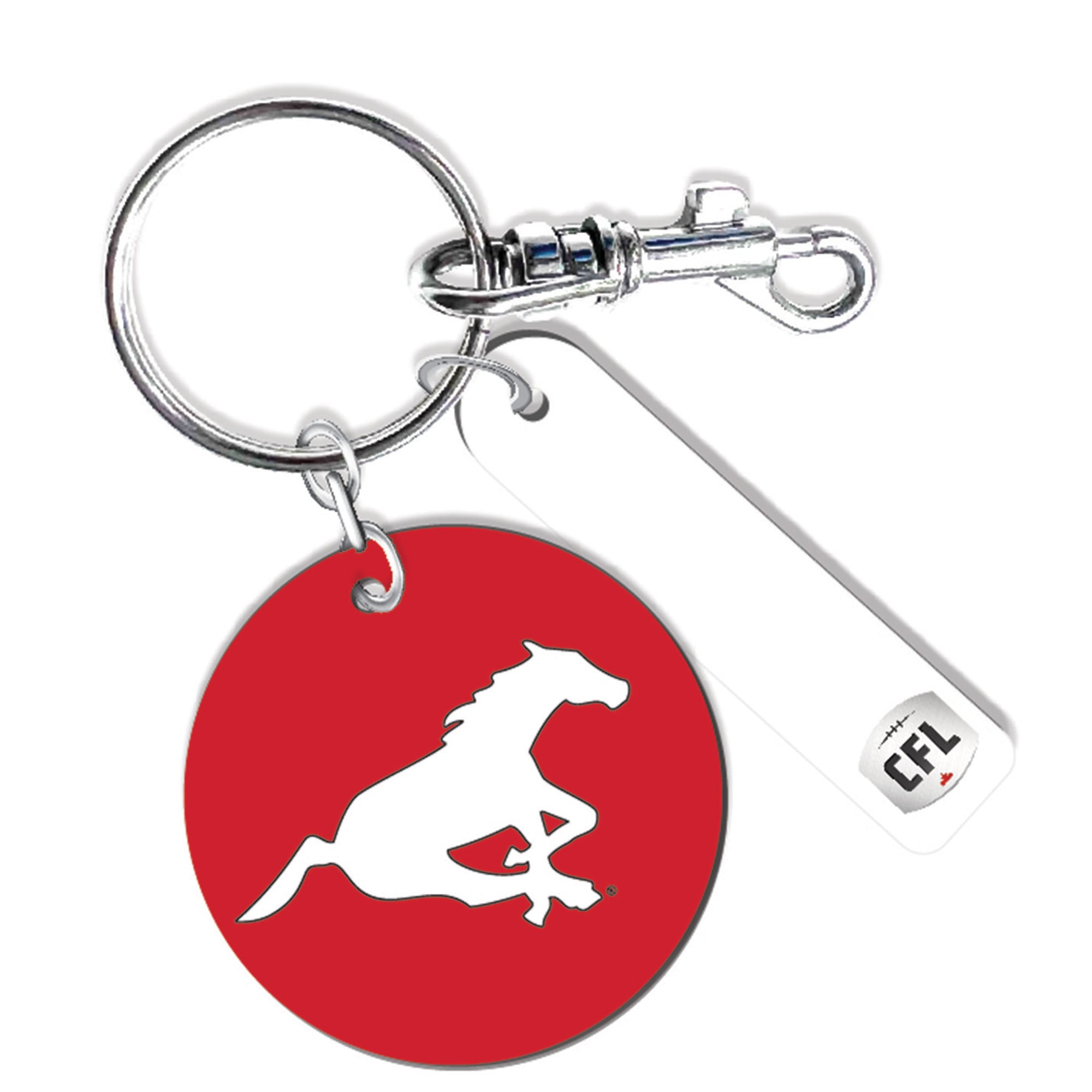 Porte-clés rond en cuir personnalisé des Stampeders de Calgary