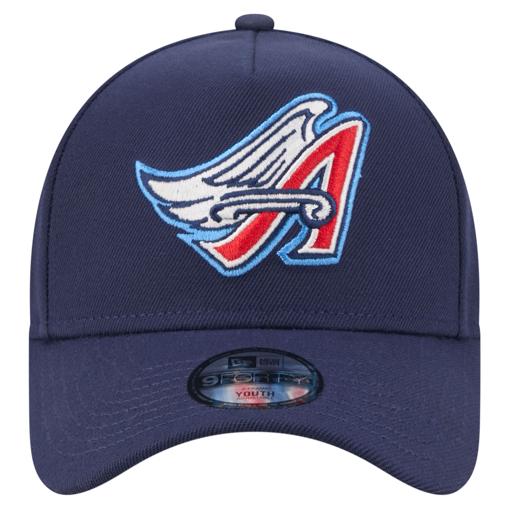 Youth New Era Navy California Angels Cooperstown Logo 9FORTY A-Frame Adjustable Hat